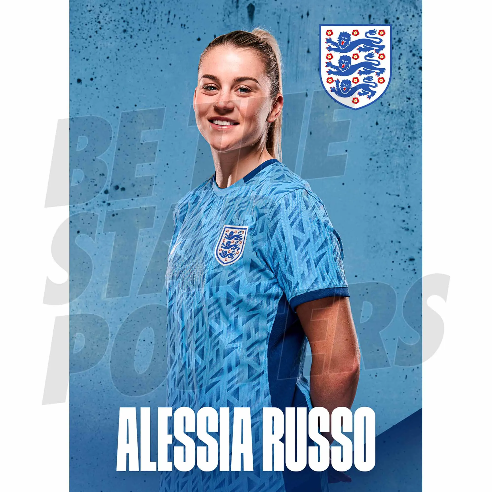 England Alessia Russo Headshot Poster Away A3