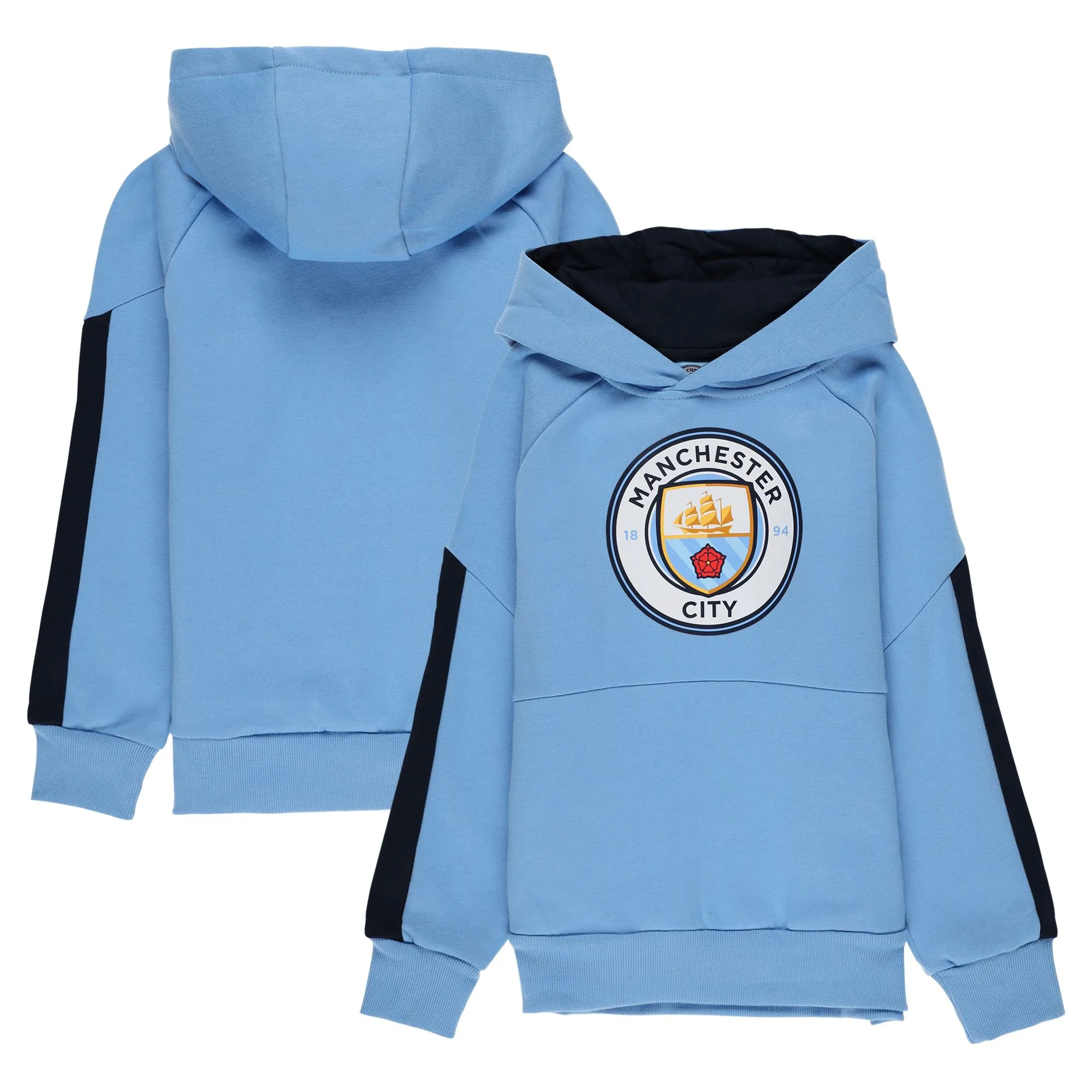 Manchester City Core Large Crest Hoodie - Sky - Kids
