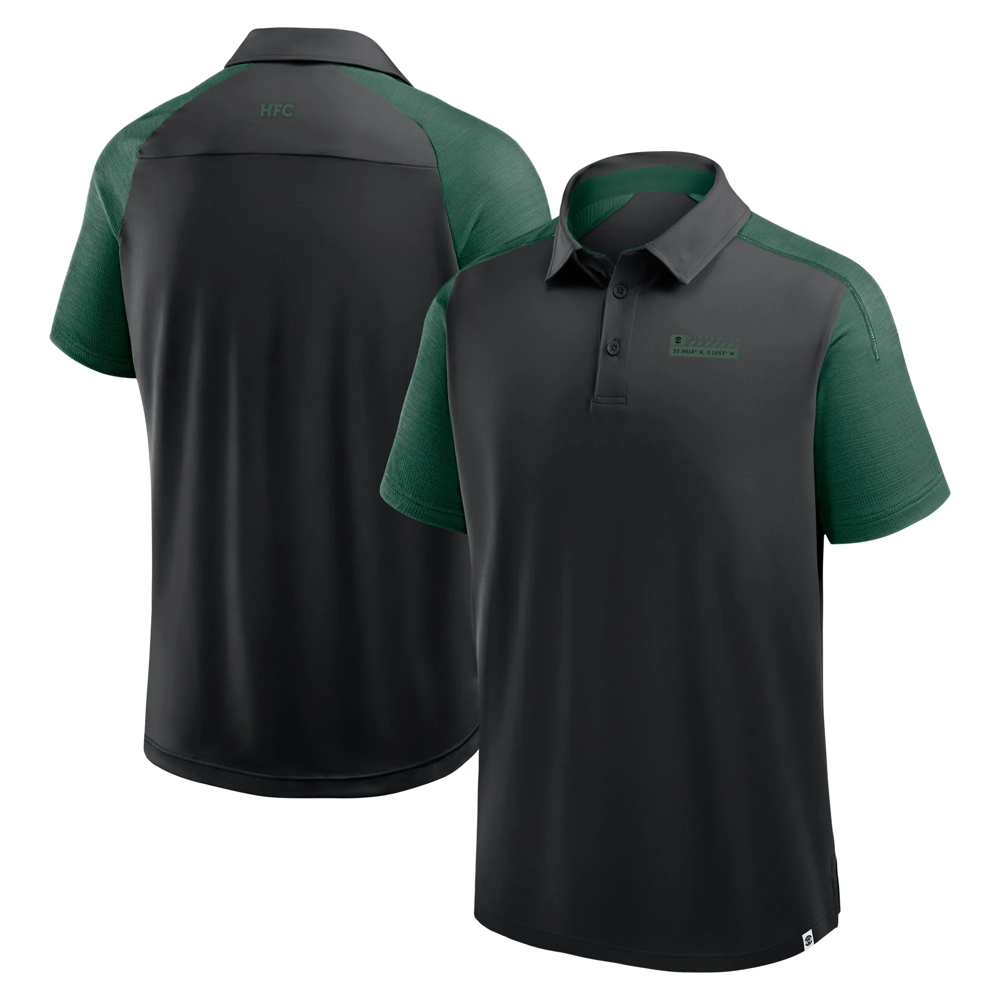 Hibernian Defender Polo Shirt - Black - Mens