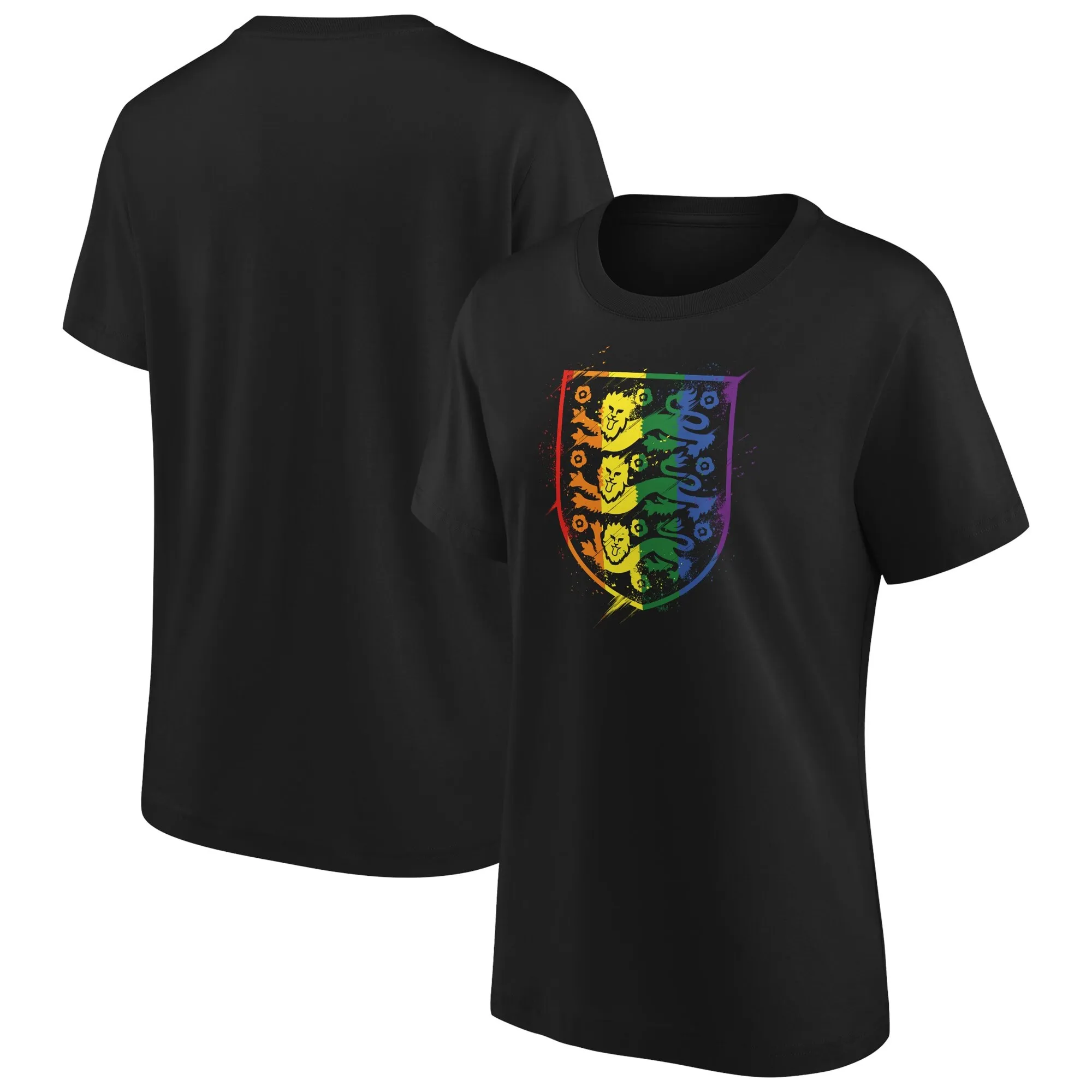 England Pride Splatter Graphic T-Shirt - Black - Womens