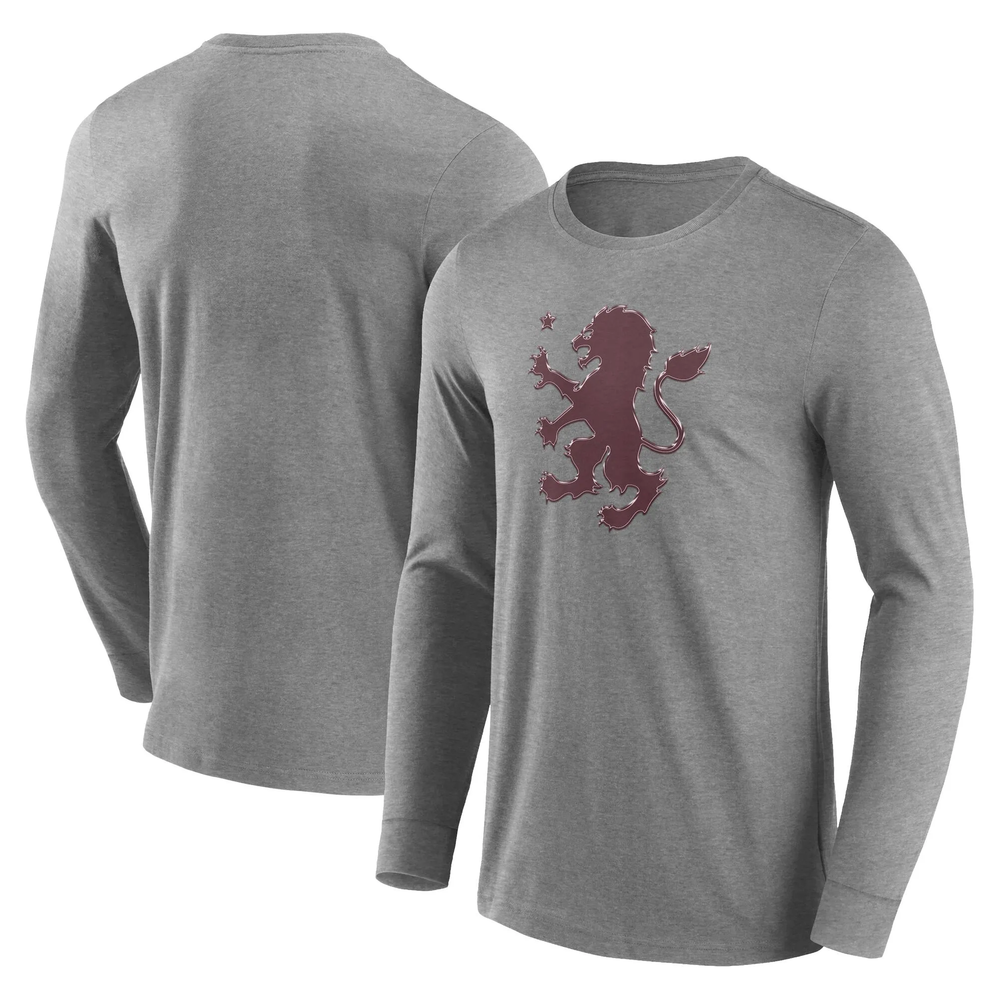 Aston Villa Chromatic Graphic Long Sleeve T-Shirt - Sports Grey - Mens
