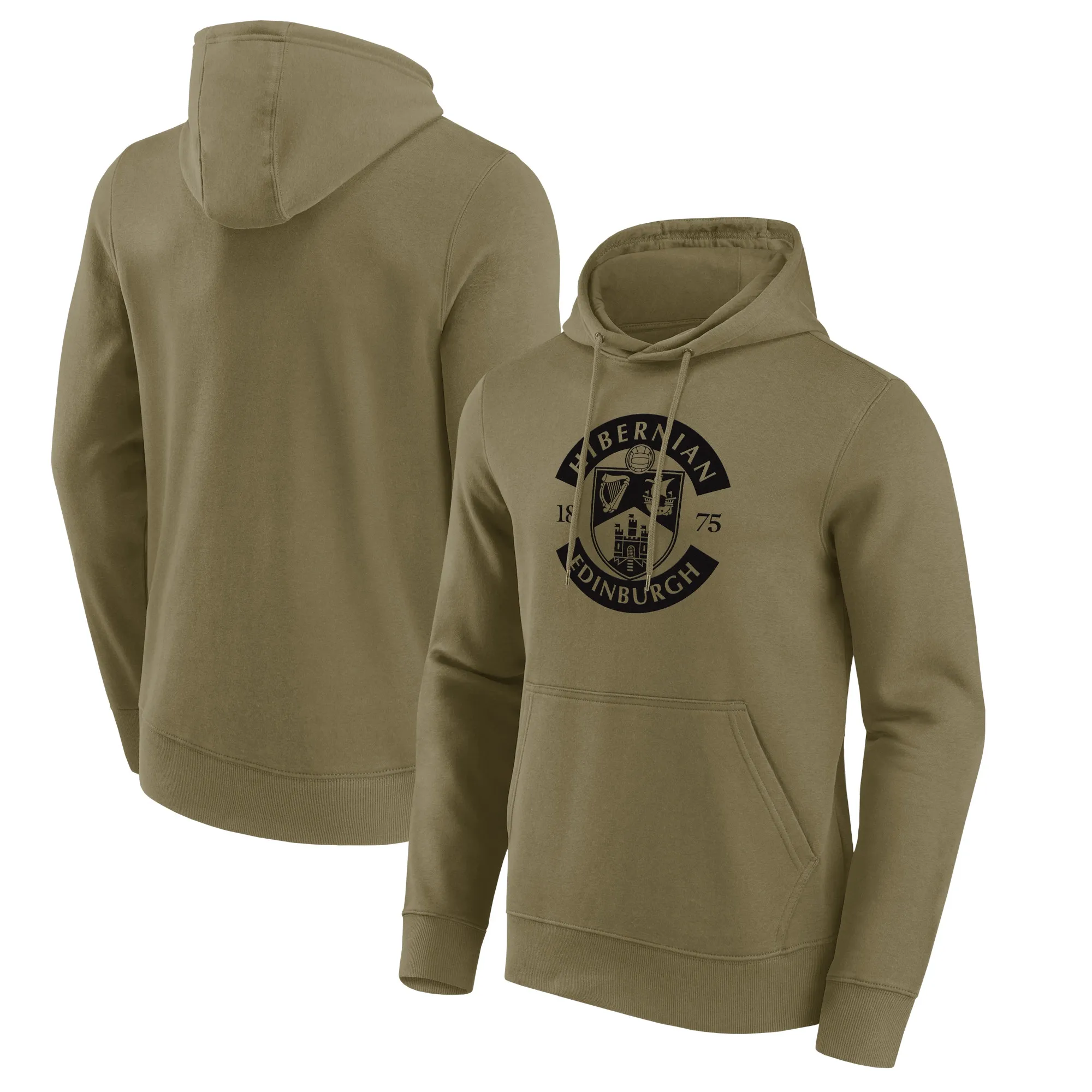 Hibernian Mono Logo Graphic Hoodie - Khaki - Mens