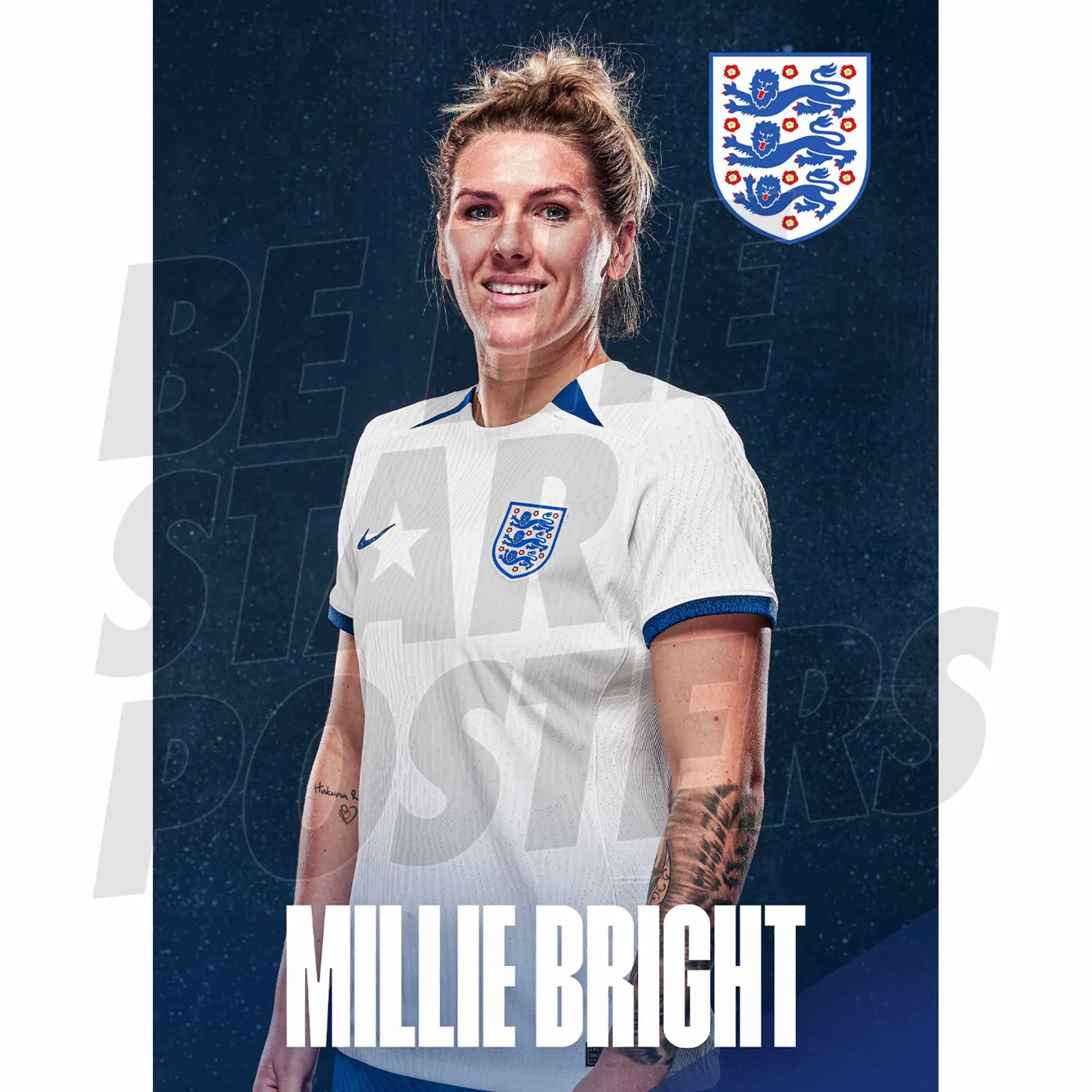 England Millie Bright Headshot Home Poster A3