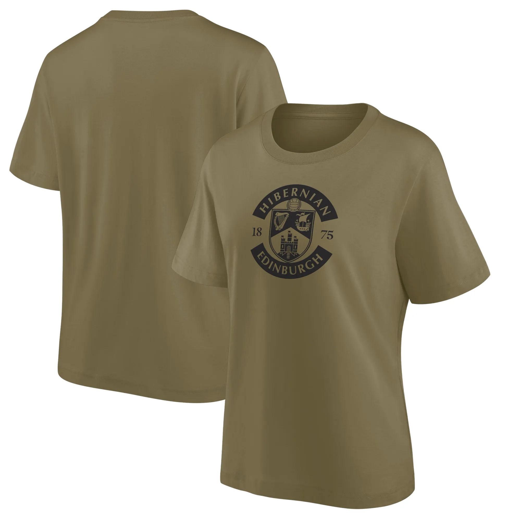 Hibernian Mono Logo Graphic Oversized T-Shirt - Khaki - Womens