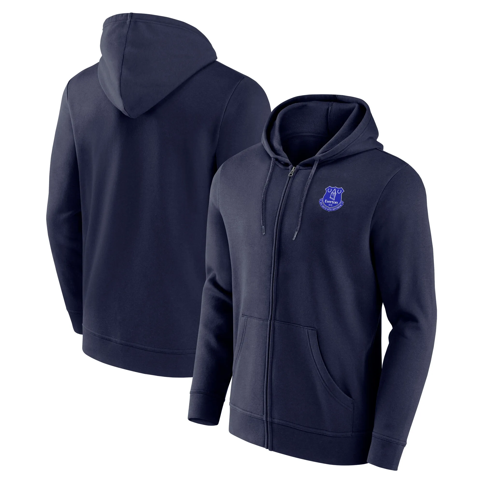 Everton Logo Full Zip Hoodie - Navy