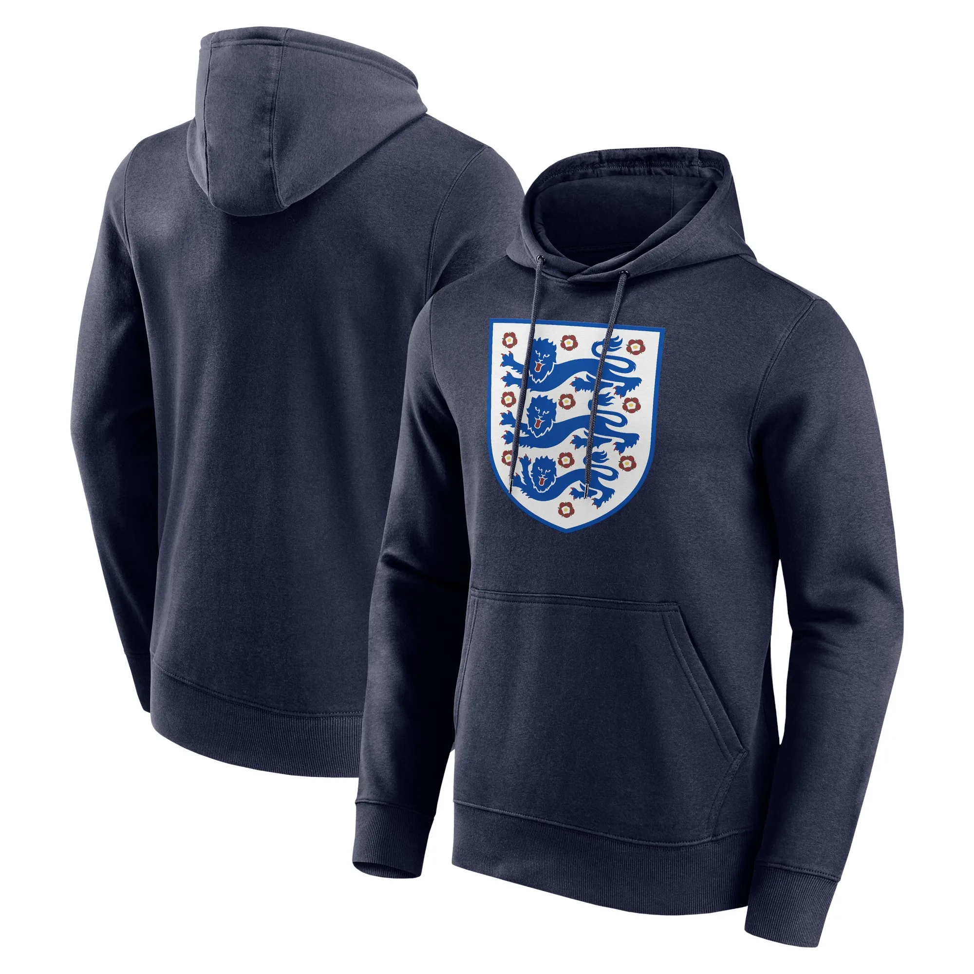 England Essentials Large Crest Hoodie - Navy - Mens