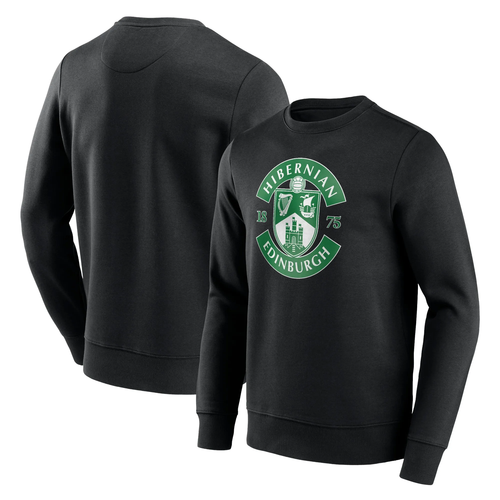 Hibernian Essentials Primary Logo Crew Sweatshirt - Black - Mens
