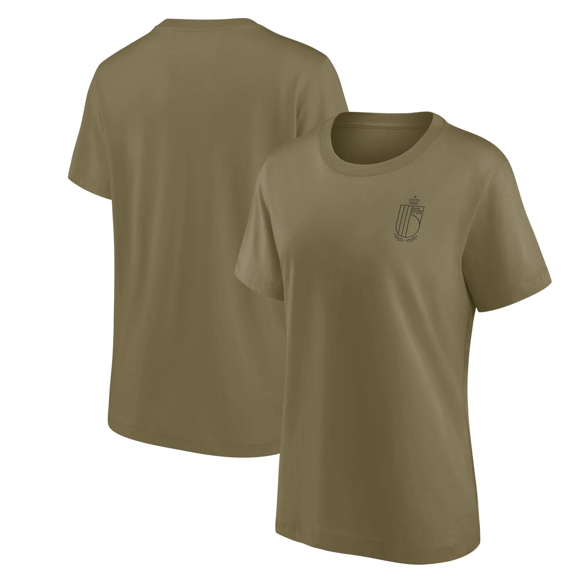 Belgium FA Mono Logo Graphic Oversized T-Shirt - Khaki - Womens