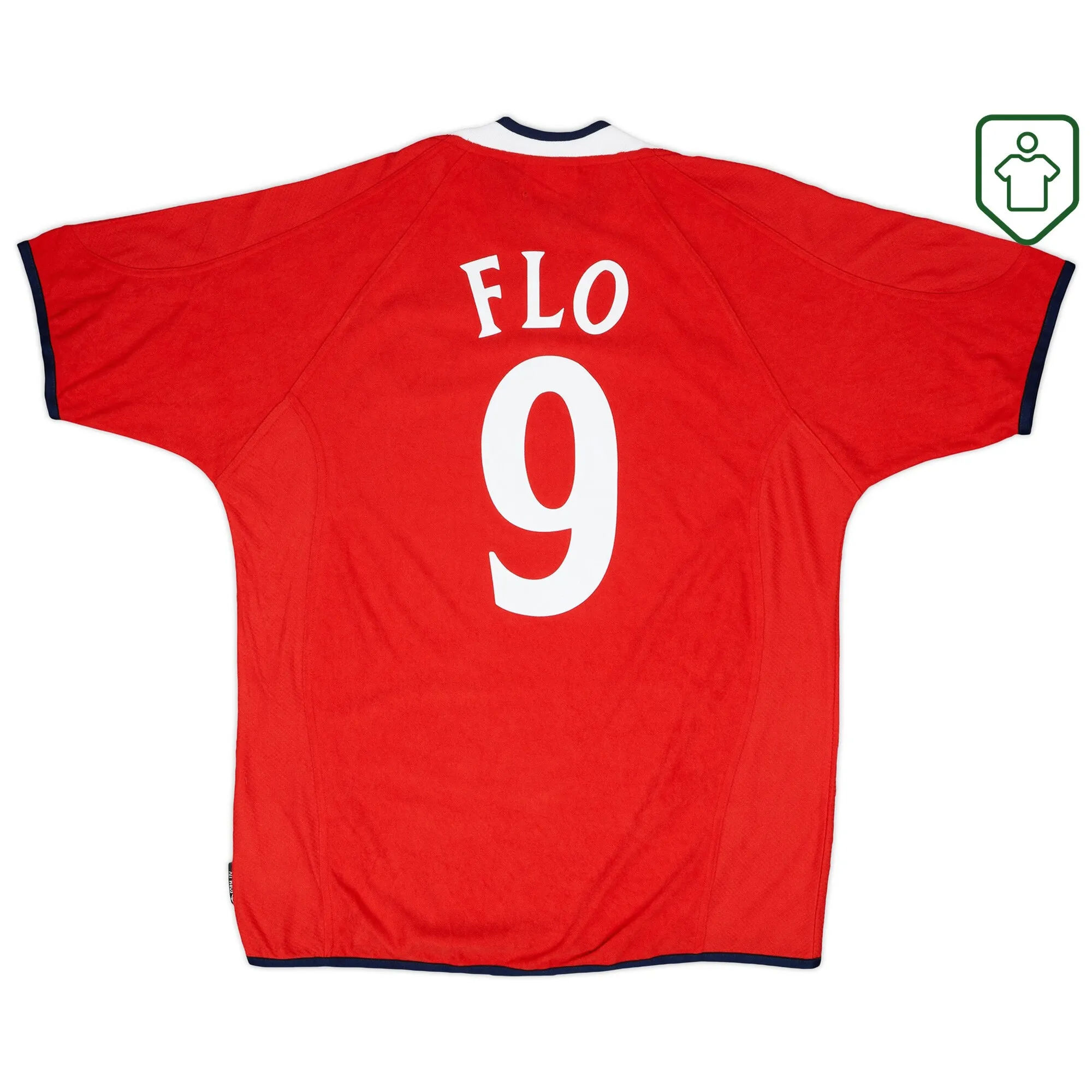 Norway Umbro Home Shirt Flo #9 2000-02 - Excellent - 9/10