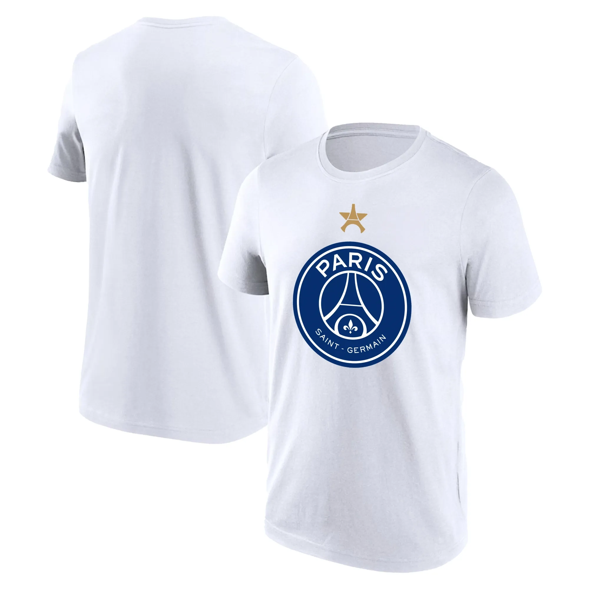 PSG European Champions Eiffel Star Graphic T-Shirt - White - Mens