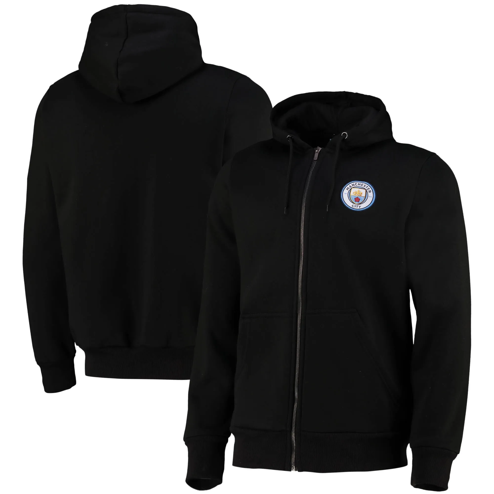 Manchester City Full Zip Hoodie - Black - Mens