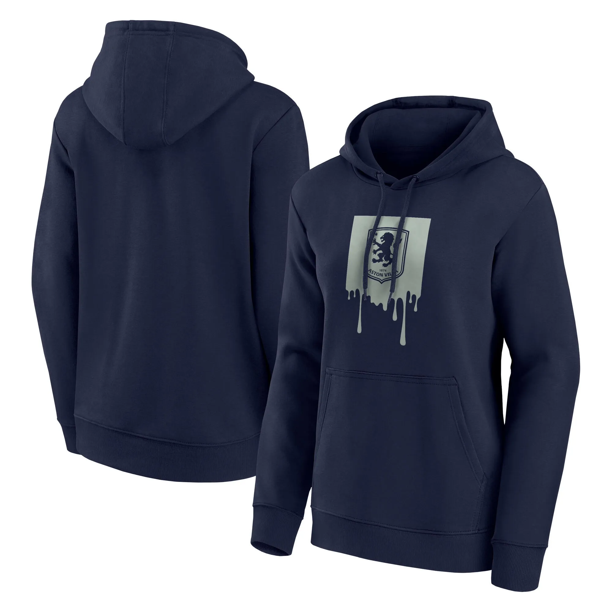 Aston Villa Liquify Graphic OH Hoodie - Navy - Womens