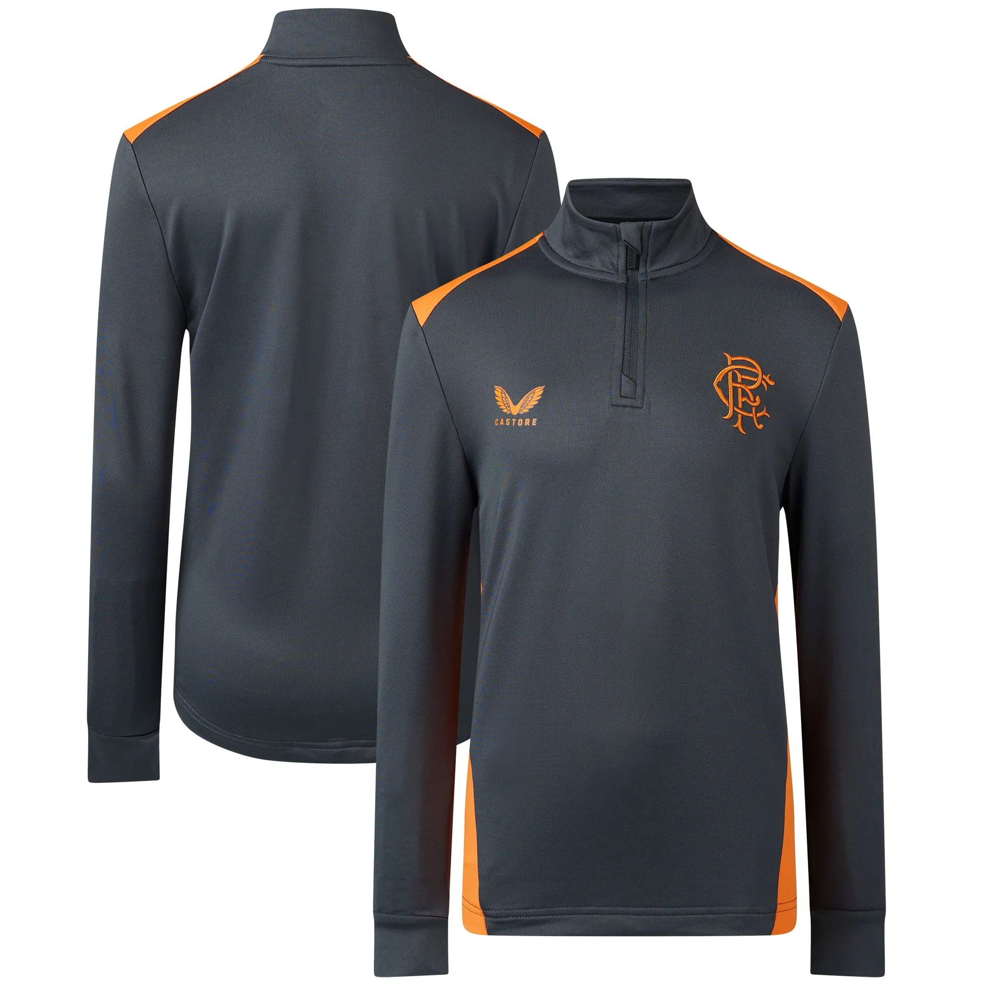 Glasgow Rangers Coaches Training 1/4 Zip Midlayer - Dark Grey - Kids