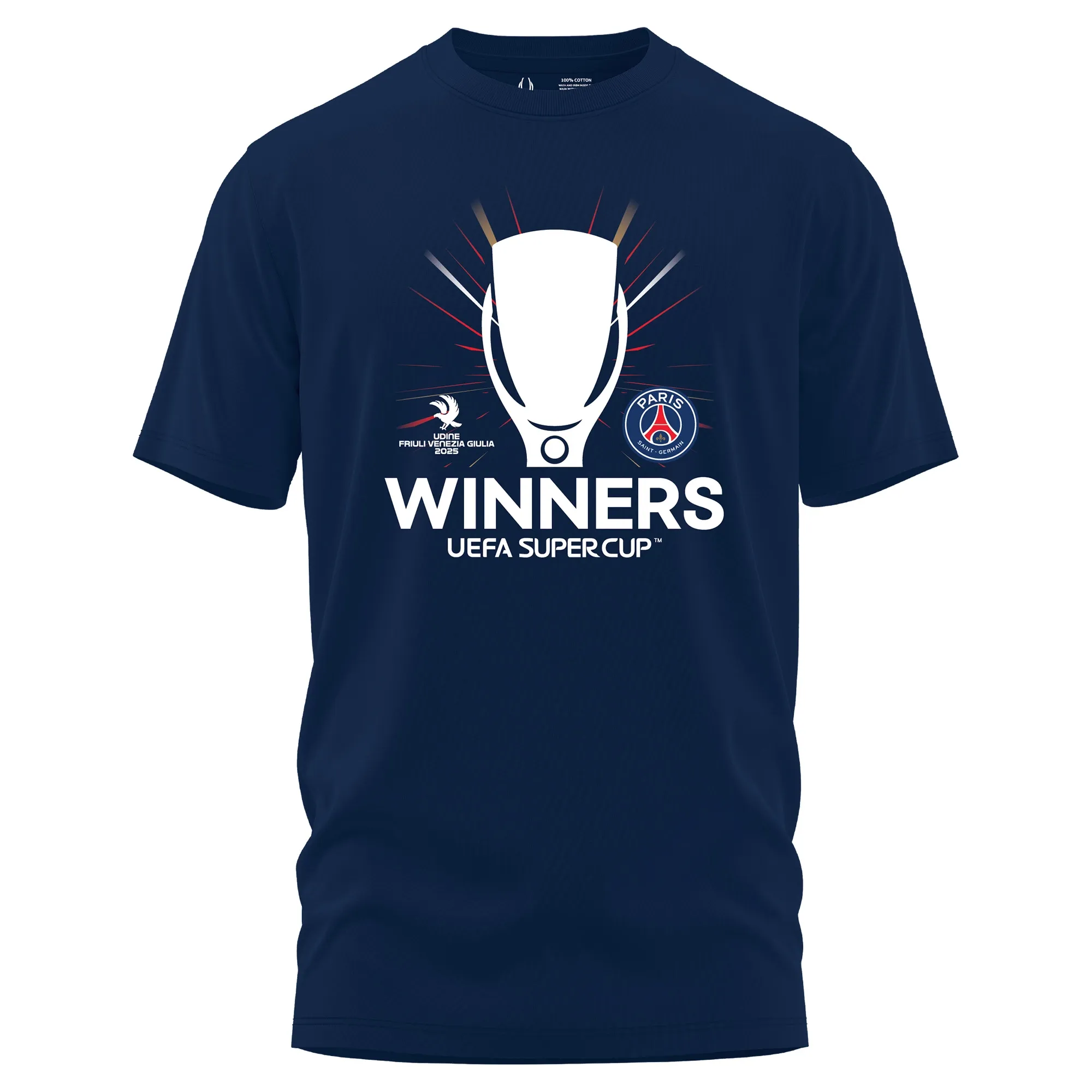 PSG Super Cup Winners 2025 Graphic T-Shirt - Navy