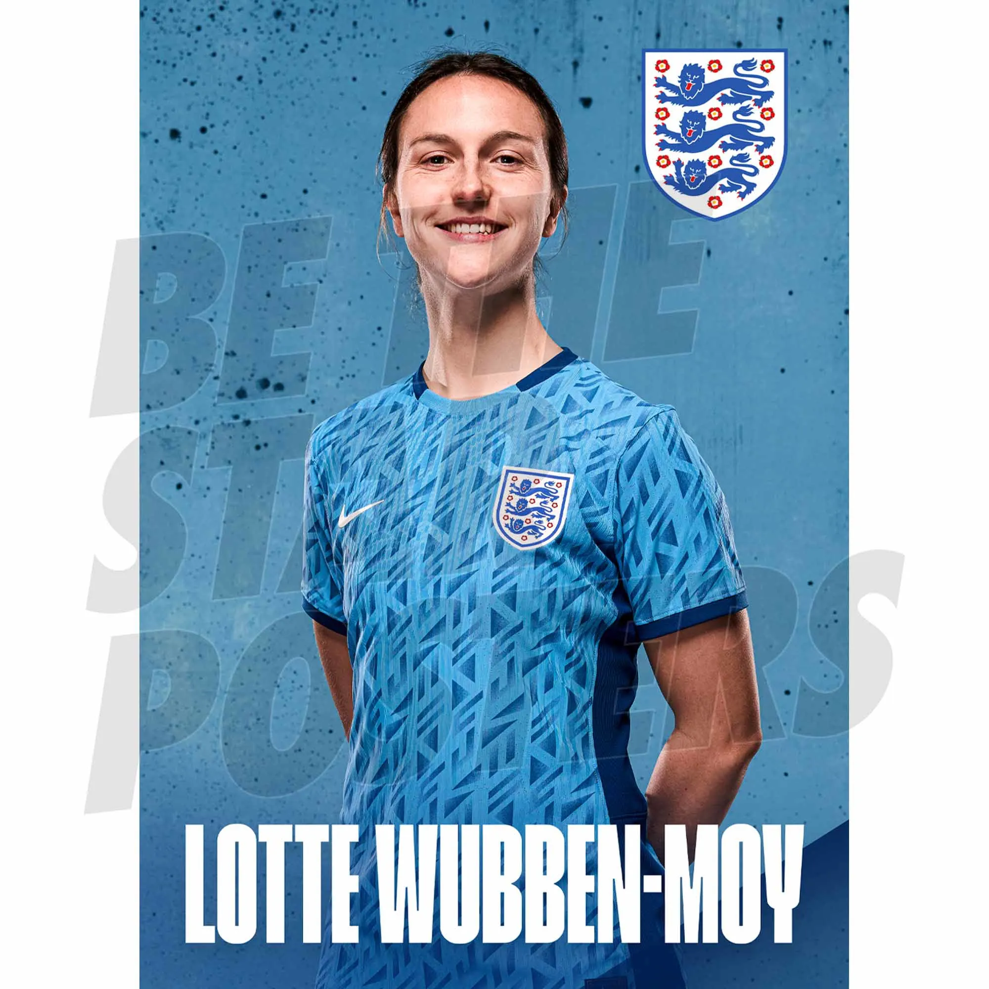 England Lotte Wubben-Moy Headshot Away Poster A3
