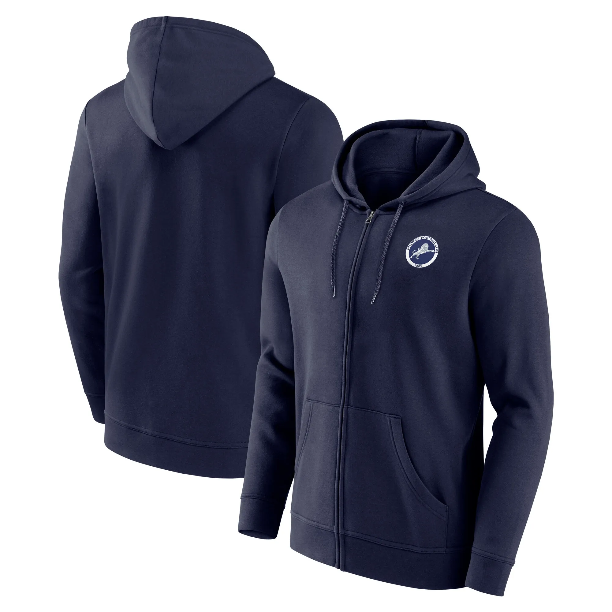 Millwall Logo Full Zip Hoodie - Navy