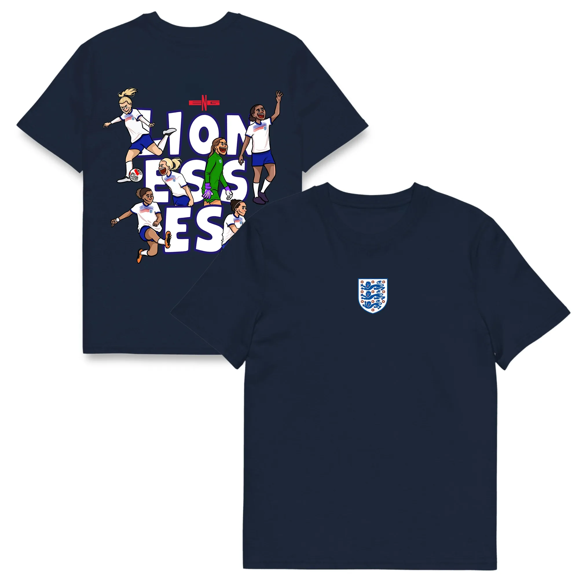 England X AFTA Studios Lionesses Graphic T-Shirt - French Navy - Unisex
