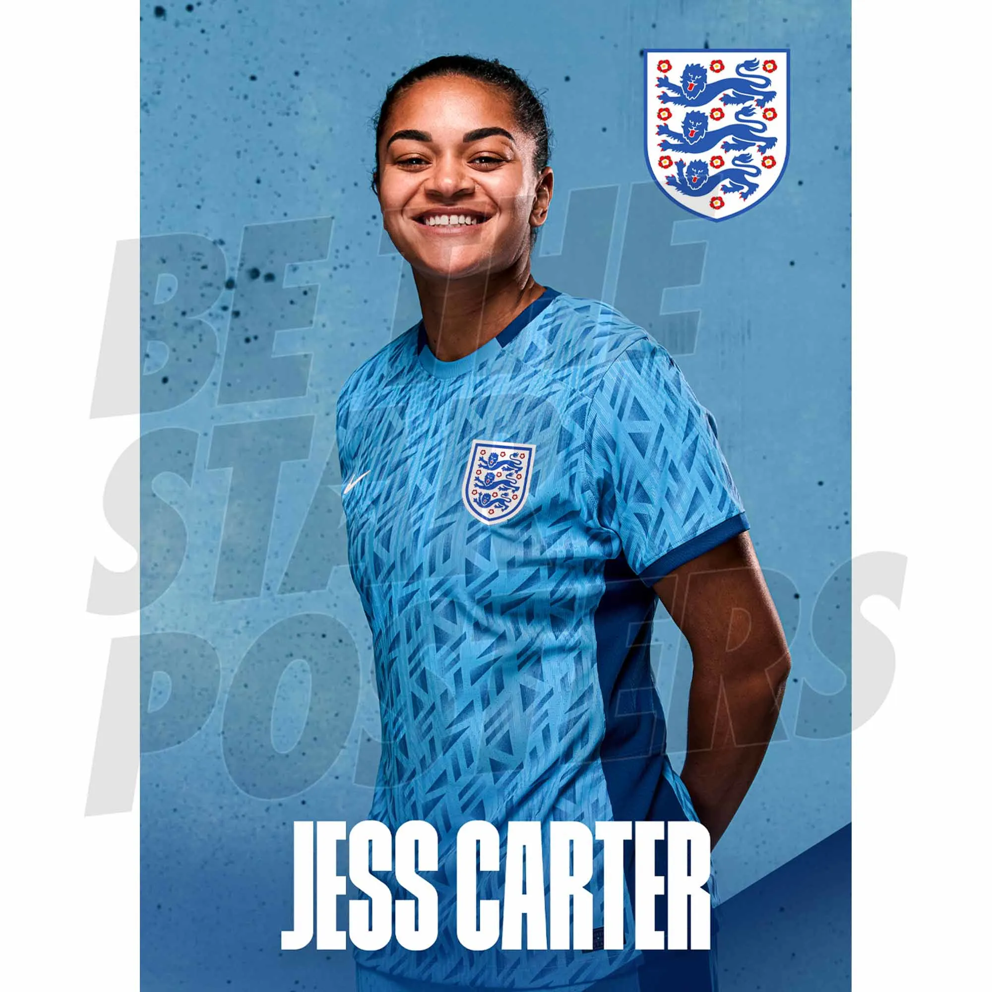 England Jess Carter Headshot Away Poster A3