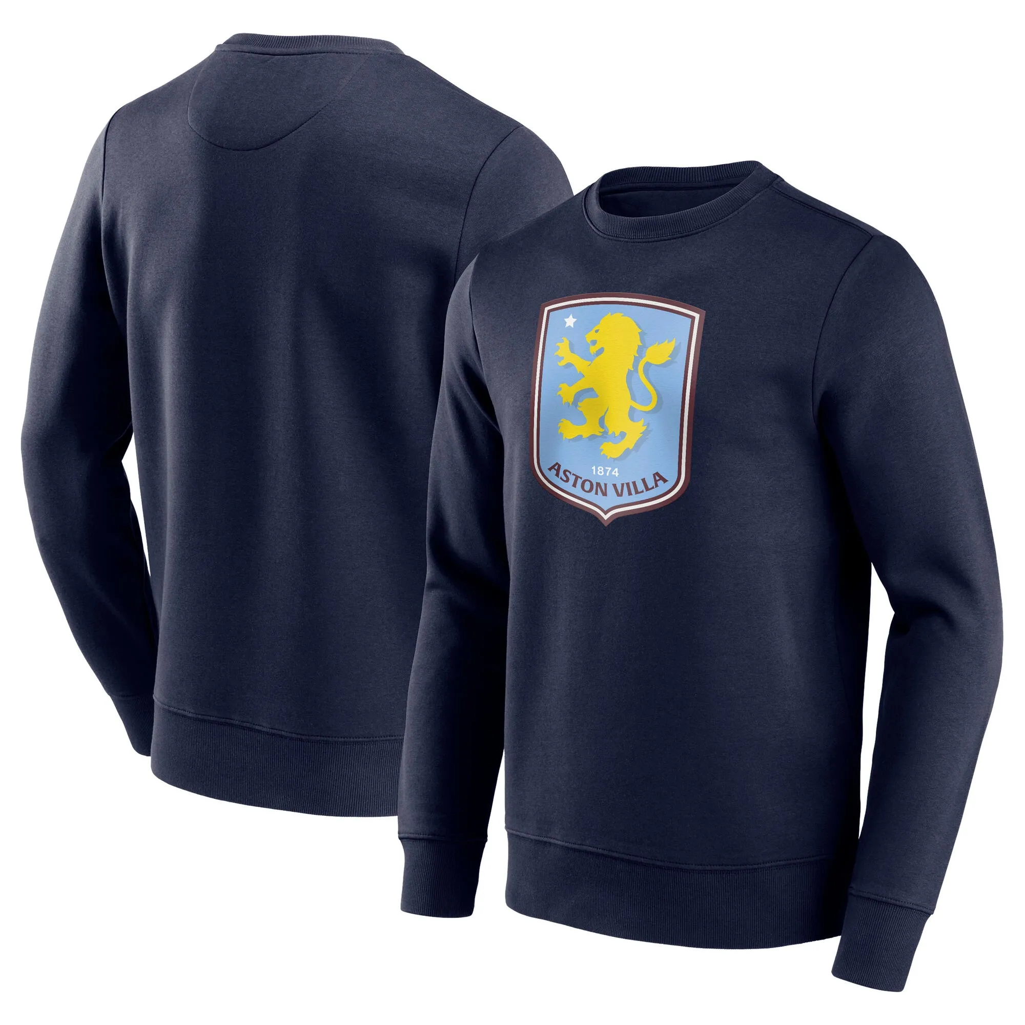 Aston Villa Primary Logo Graphic Crew Sweatshirt - Navy - Mens