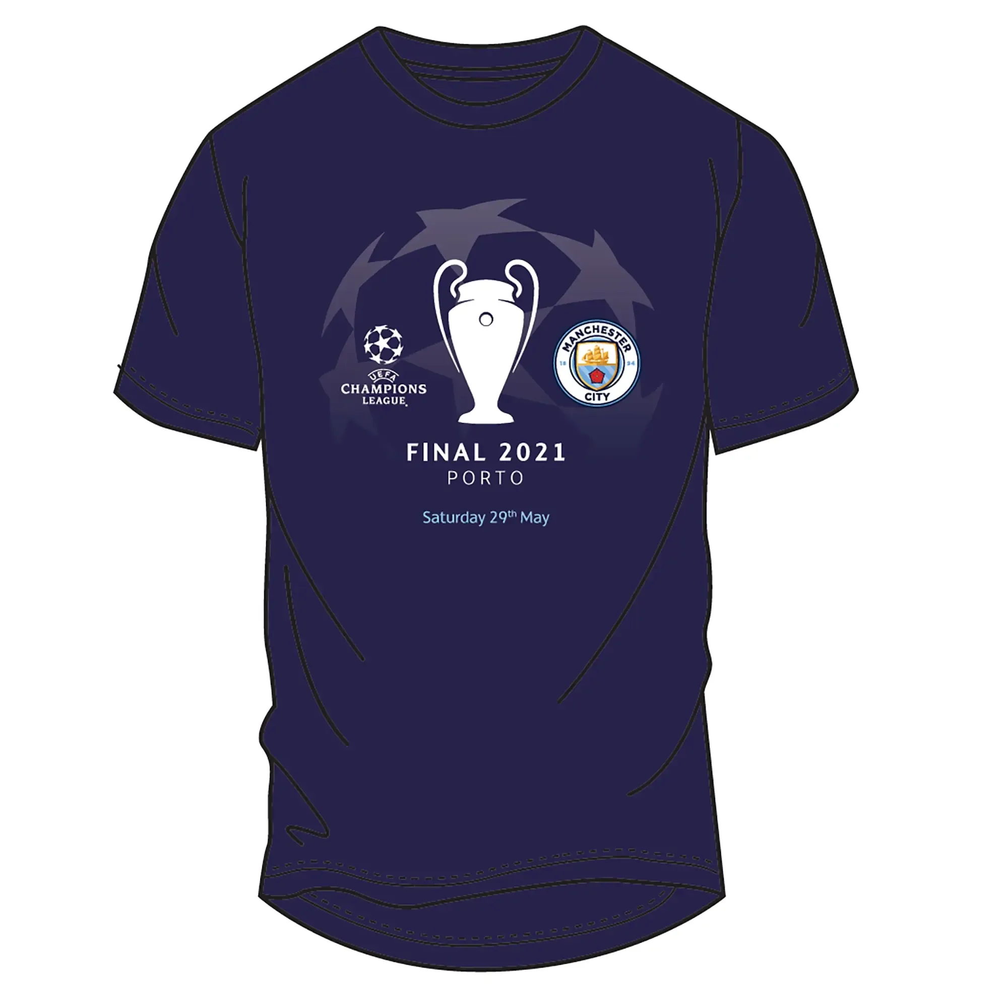 Manchester City UEFA Champions League 2021 Finalist T-Shirt - Navy - Kids