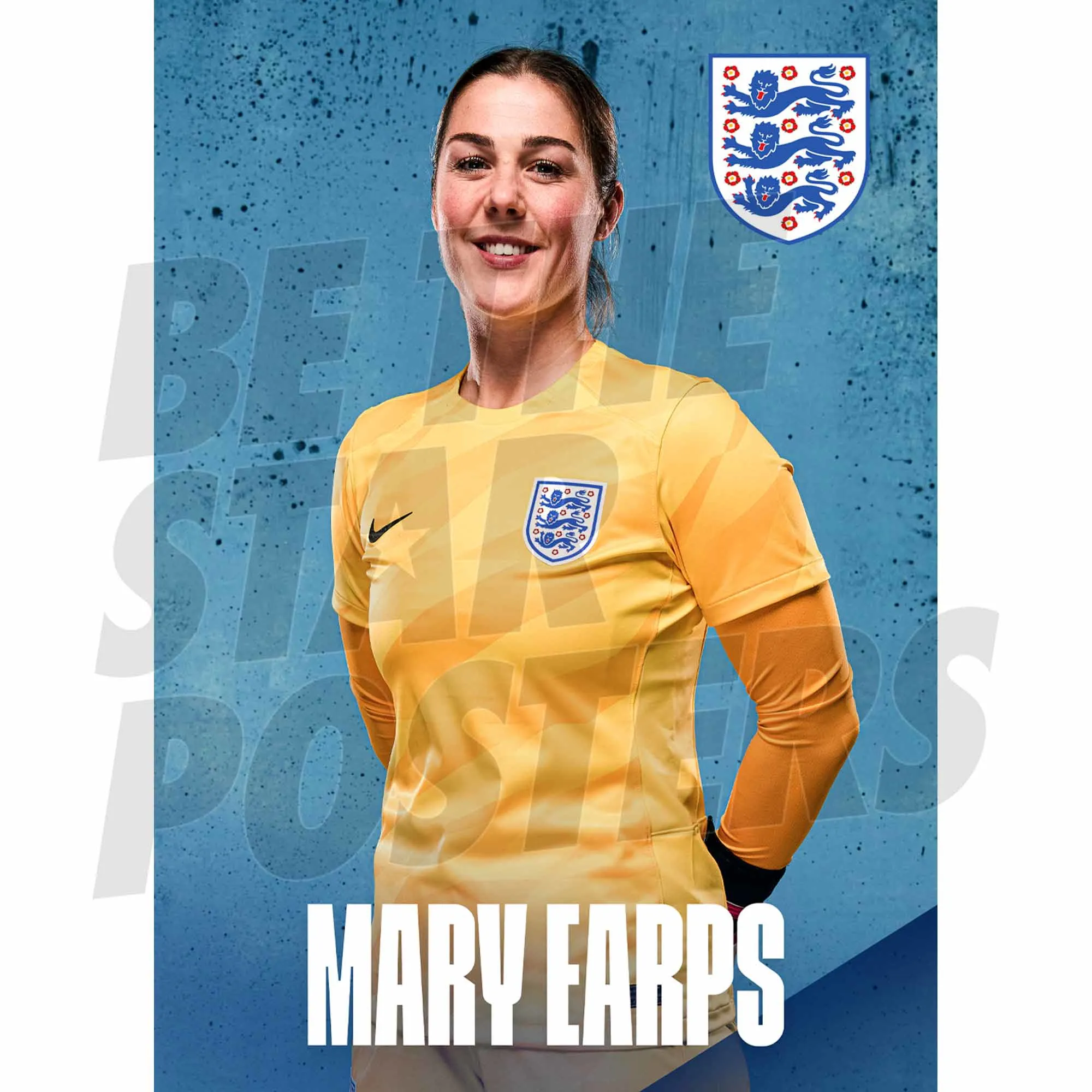England Mary Earps Headshot Away Poster A3