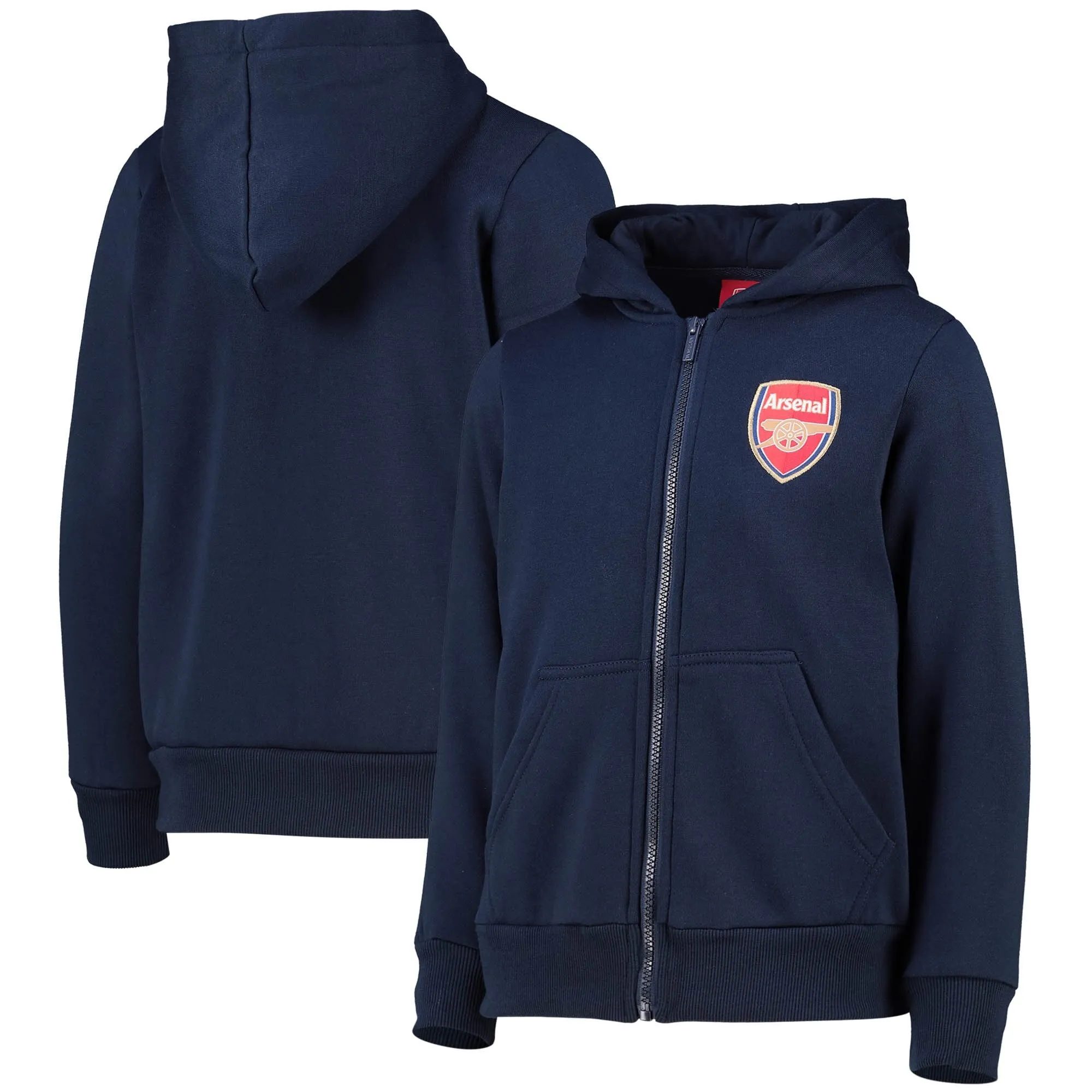 Arsenal Full Zip Hoodie - Navy - Kids