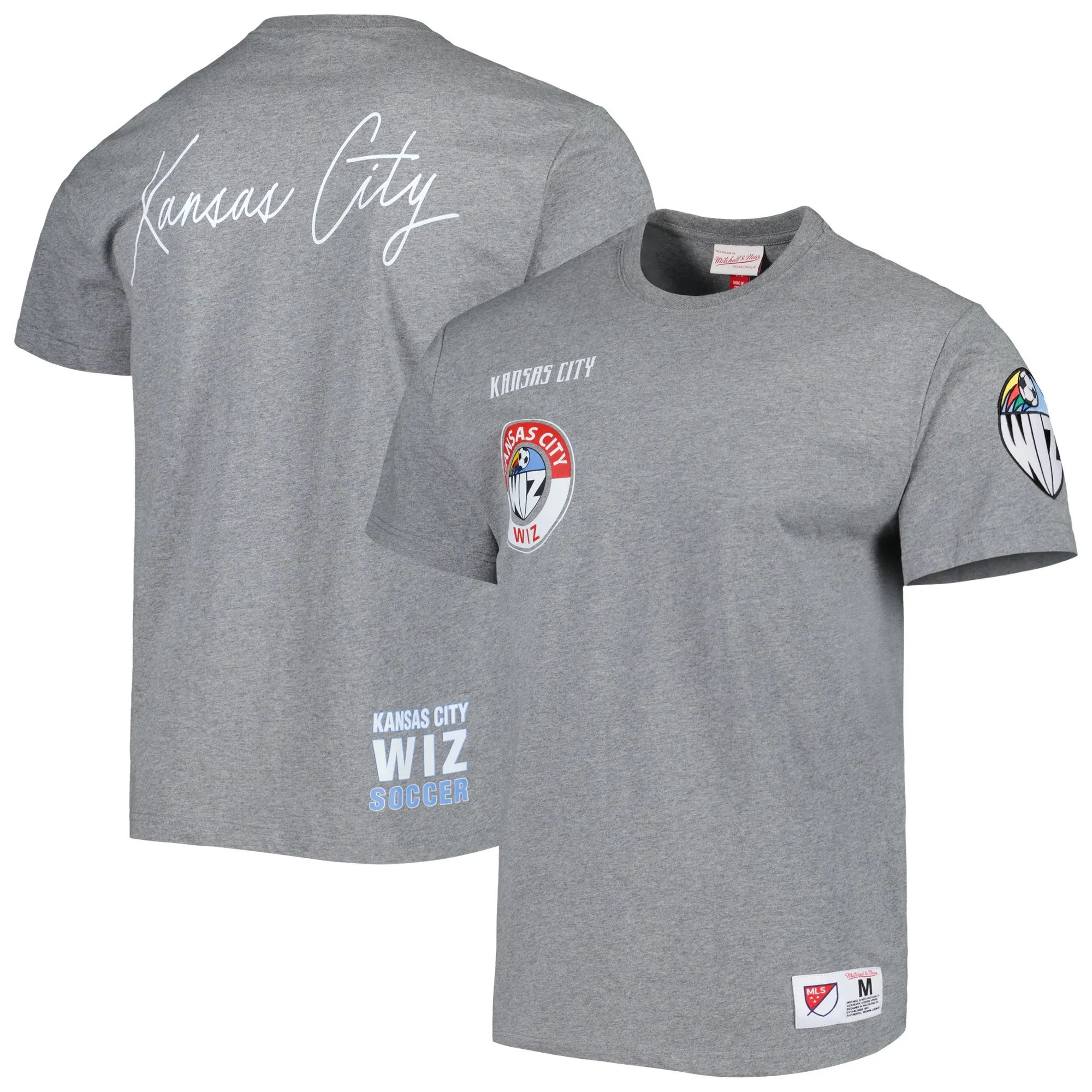 Men Mitchell & Ness Heather Gray Sporting Kansas City City Tee