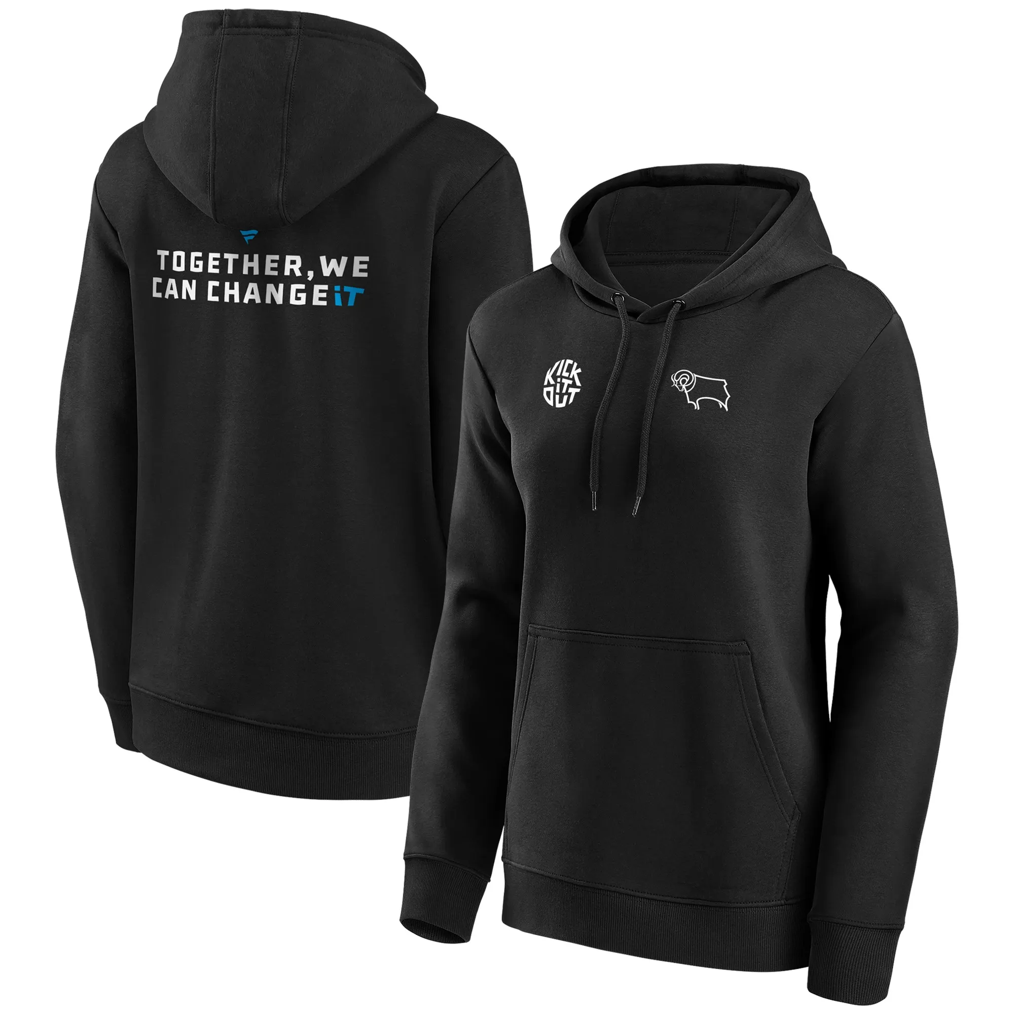 Derby County x KIO Graphic Hoodie - Black - Womens