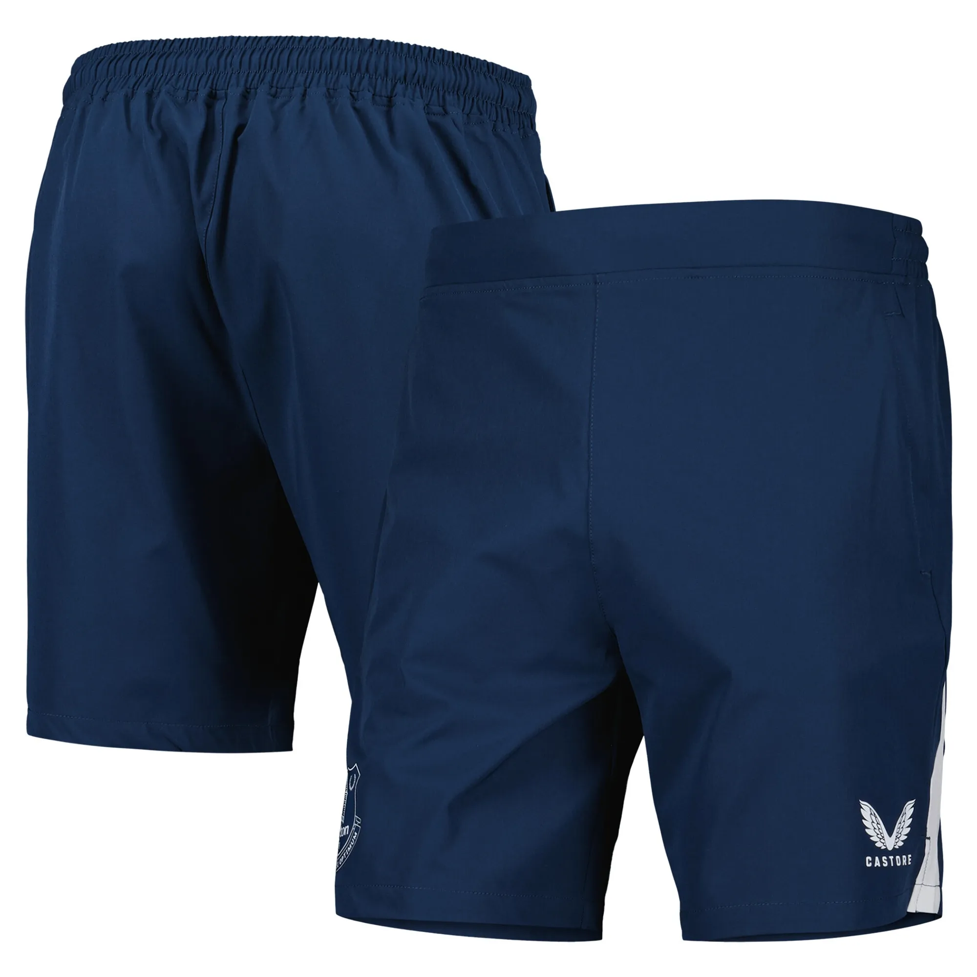 Everton Castore Coaches Training Zipped Woven Shorts - Navy