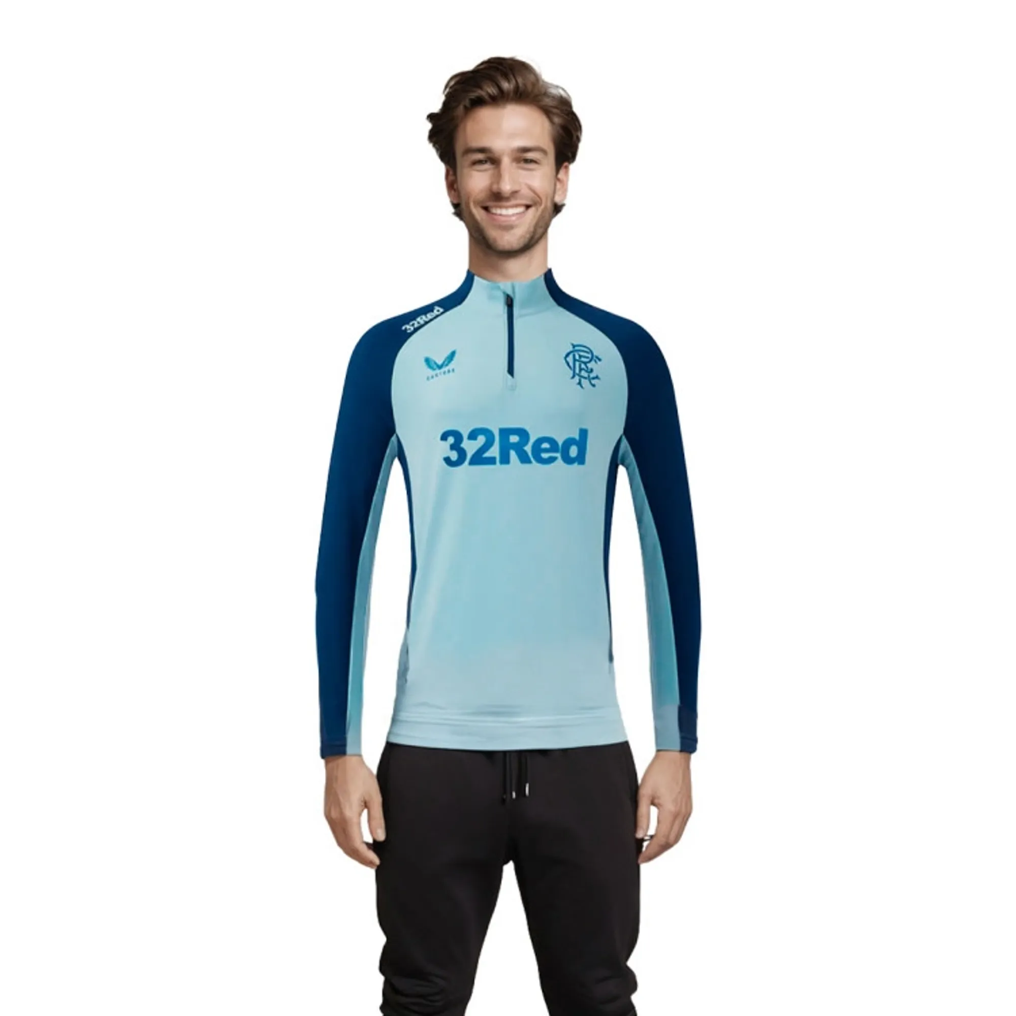 Glasgow Rangers Castore Players Training 1/4 Zip Midlayer - Blue