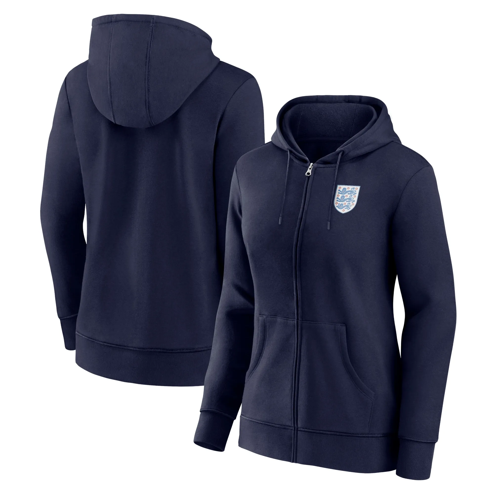 England Essentials Small Crest Zip Through Hoodie - Navy - Womens