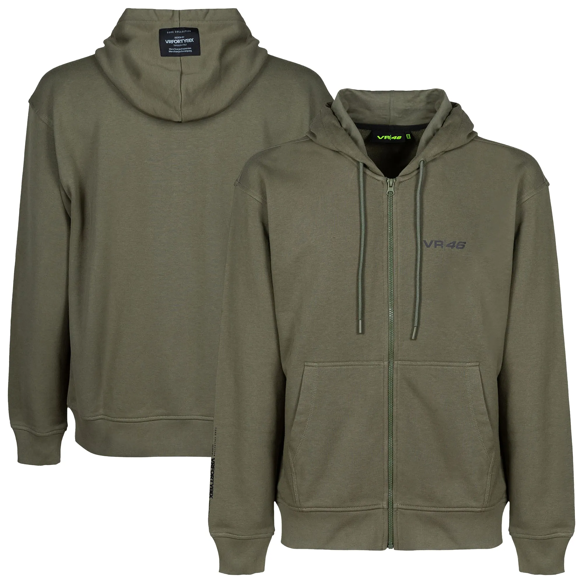 VR46 Racing Valentino Rossi Full Zip Hoodie - Olive Green