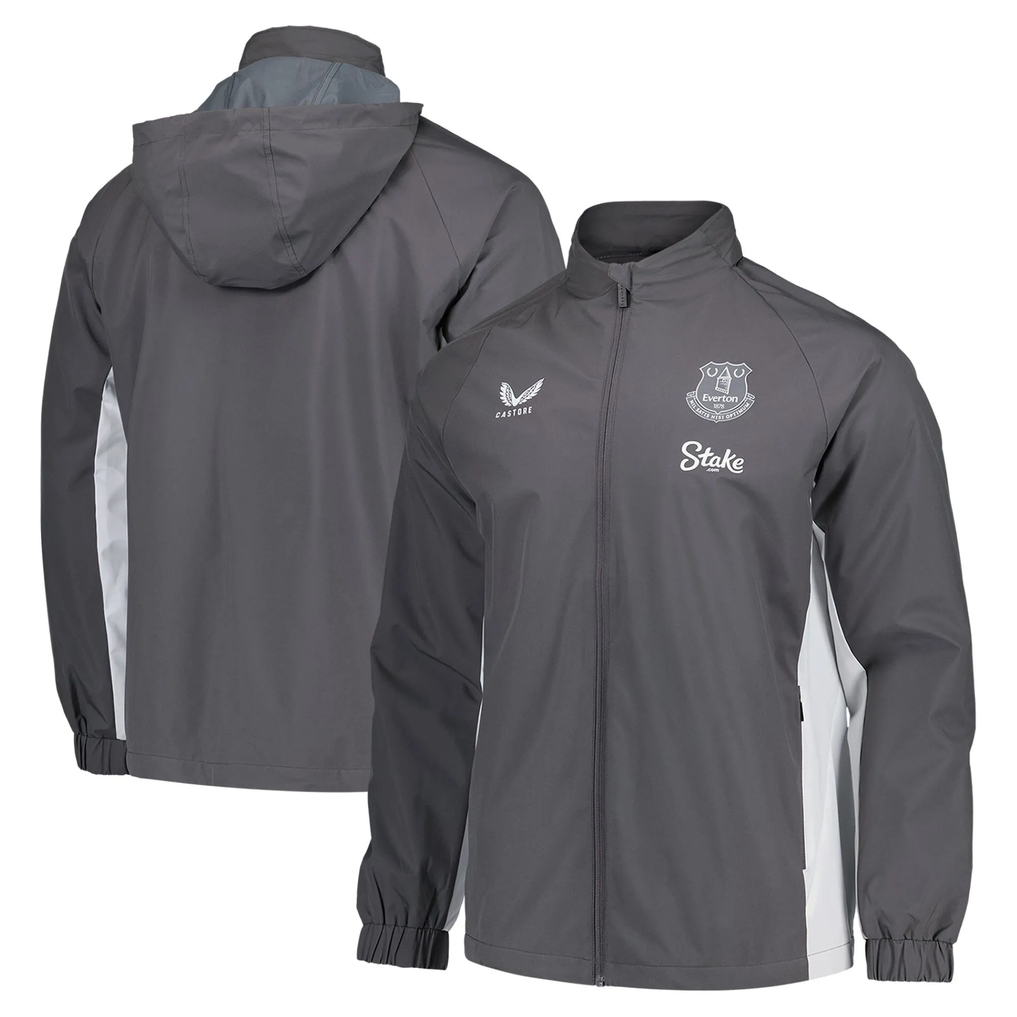 Everton Castore Players Training Rain Jacket - Grey