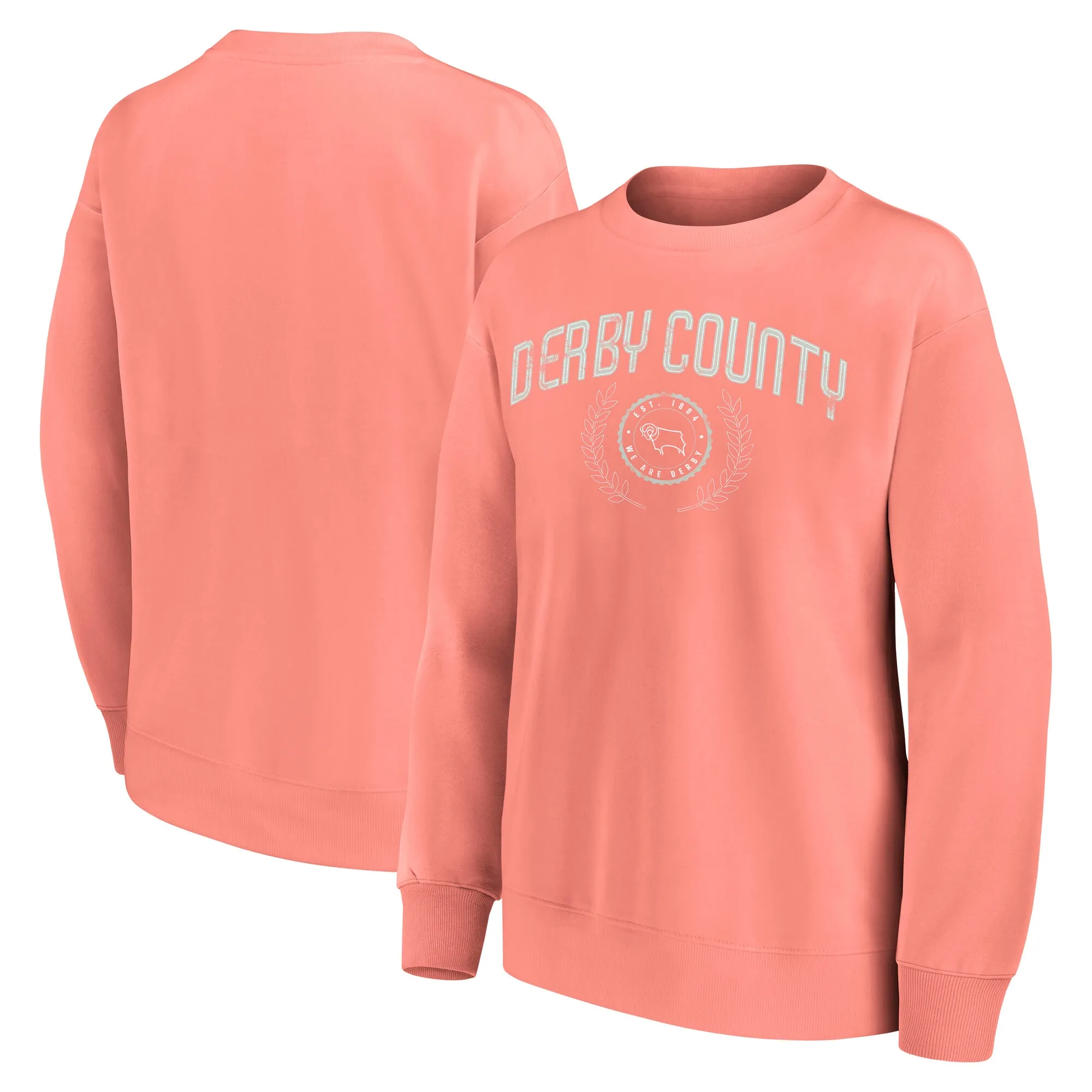 Derby County Rebel Academia Graphic Oversized Sweatshirt - Coral - Womens