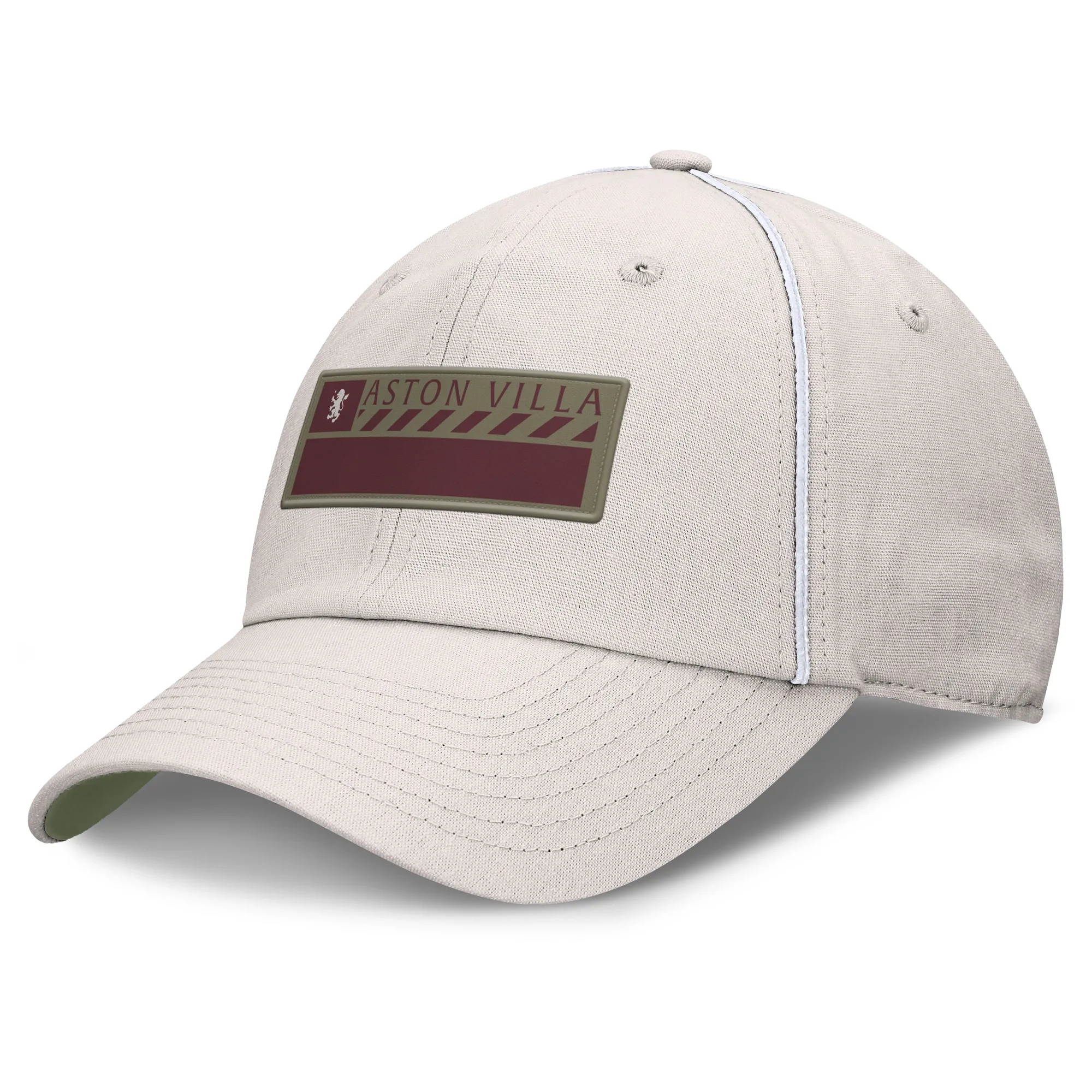 Aston Villa Unstructured Adjustable Cap - White Sand/Pale Olive - Unisex