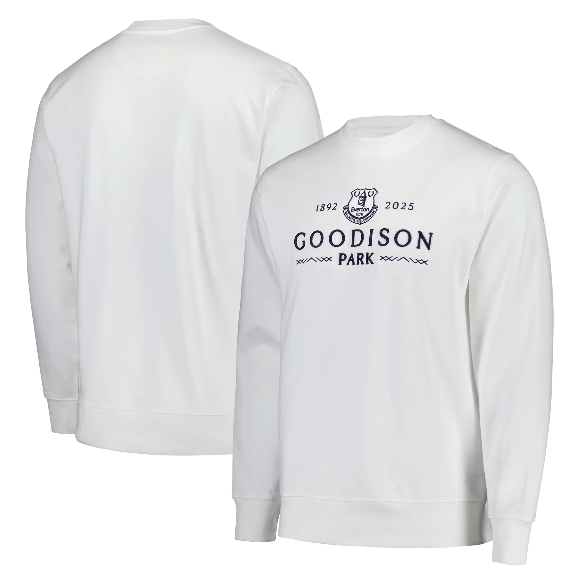 Everton Goodison Park Wordmark Sweatshirt - Off White - Mens