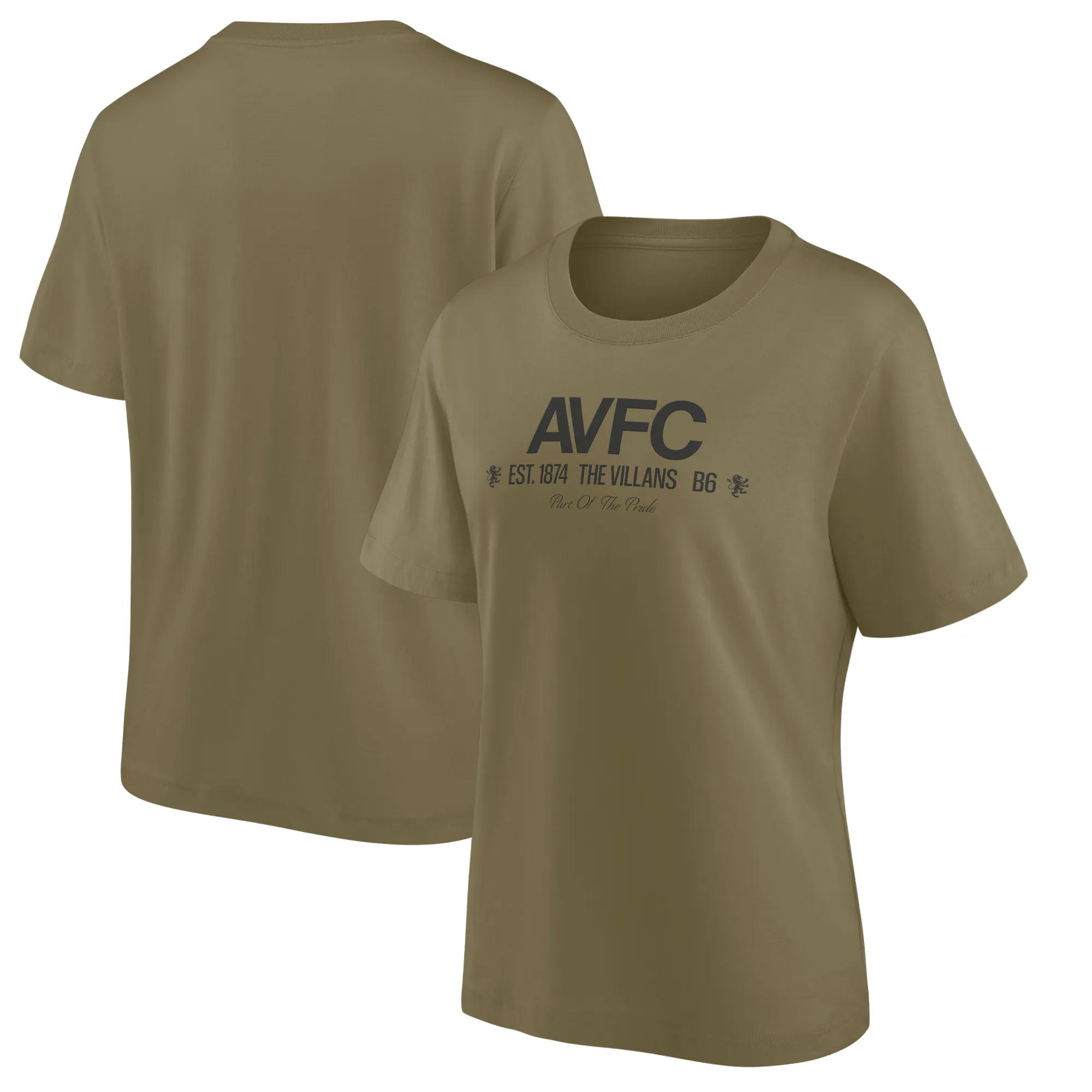 Aston Villa End Credits Graphic Oversized T-Shirt - Khaki - Womens