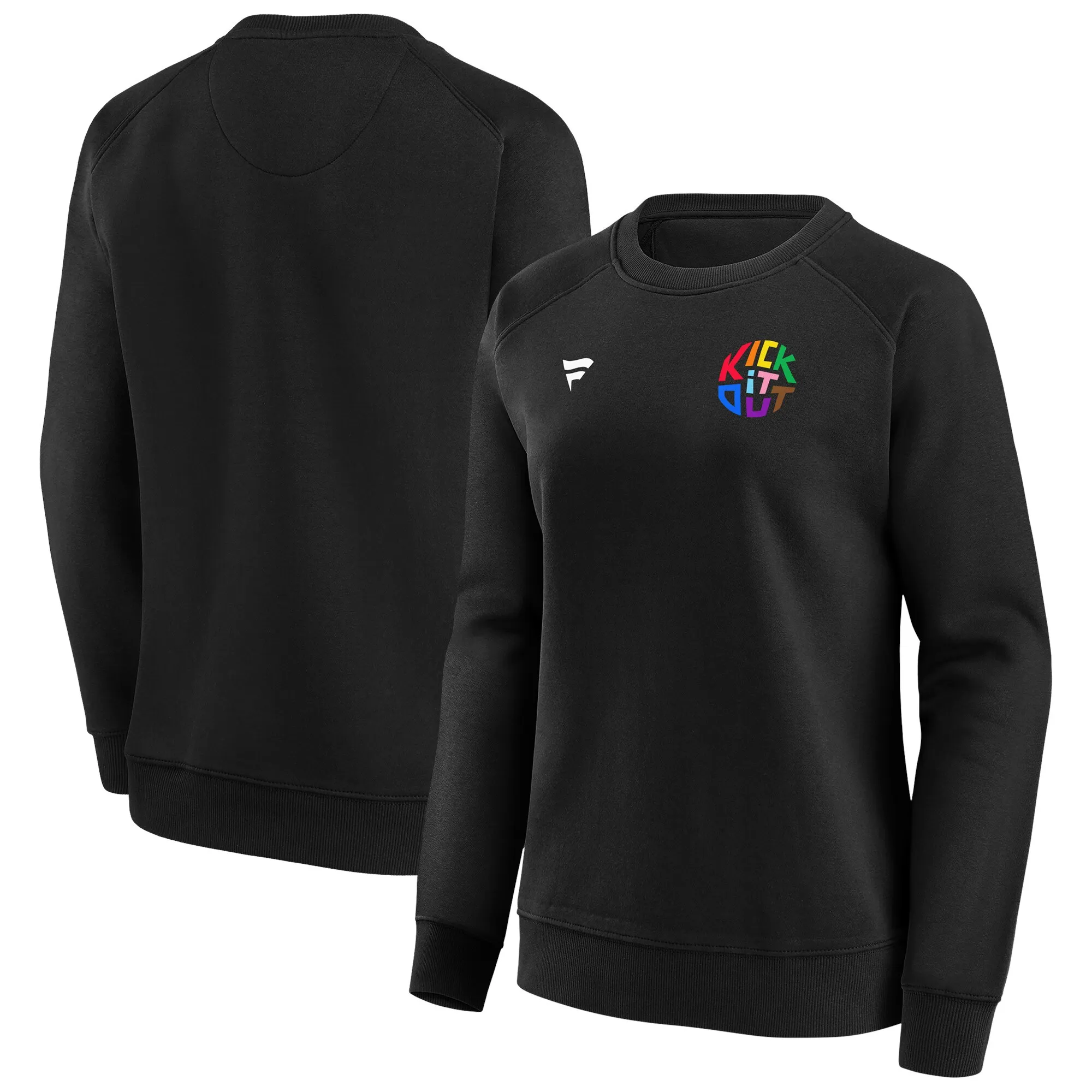 Kick It Out LGBTQ+ Graphic Crew Sweatshirt - Black - Womens