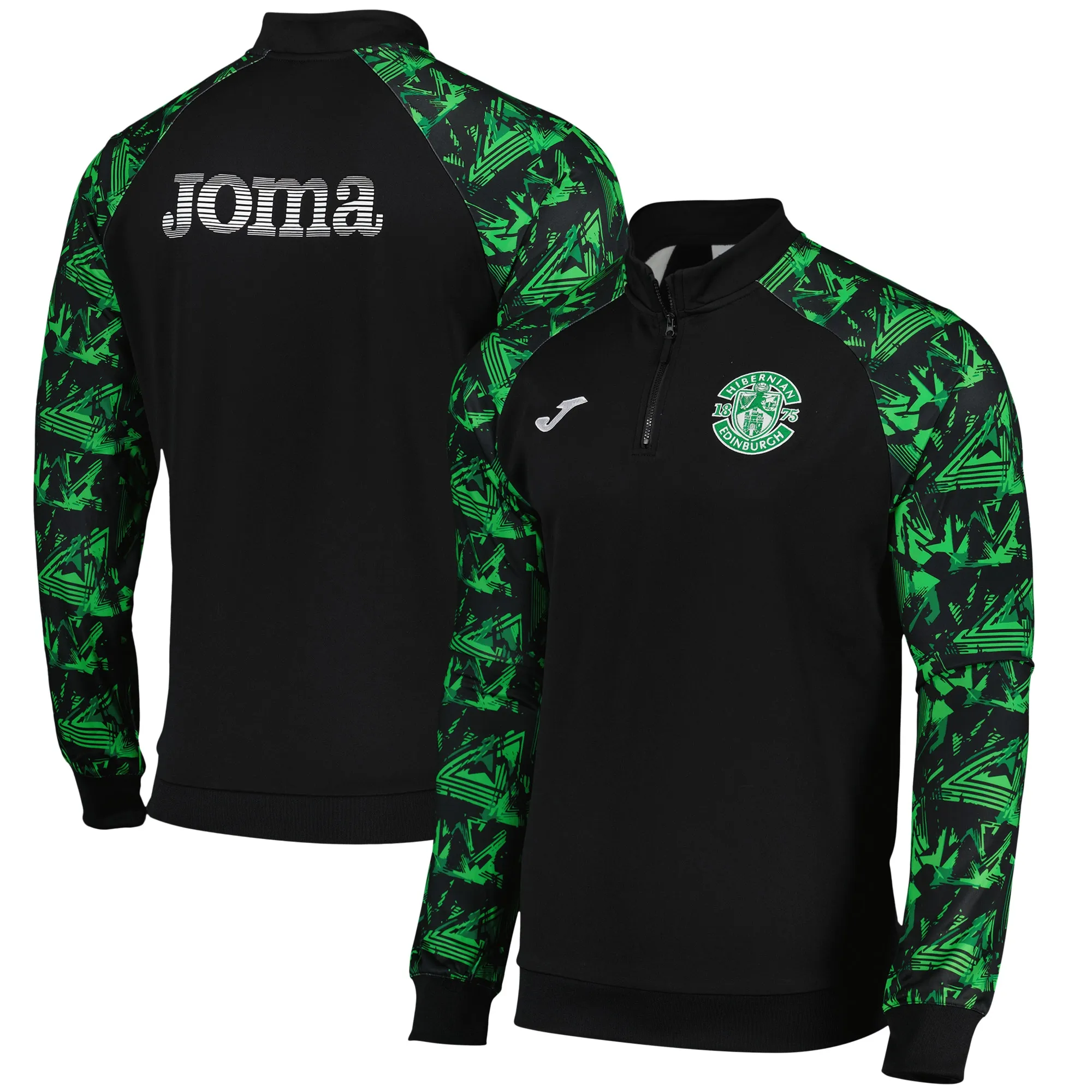 Hibernian Joma Coaches Training Midlayer Top - Black/Green