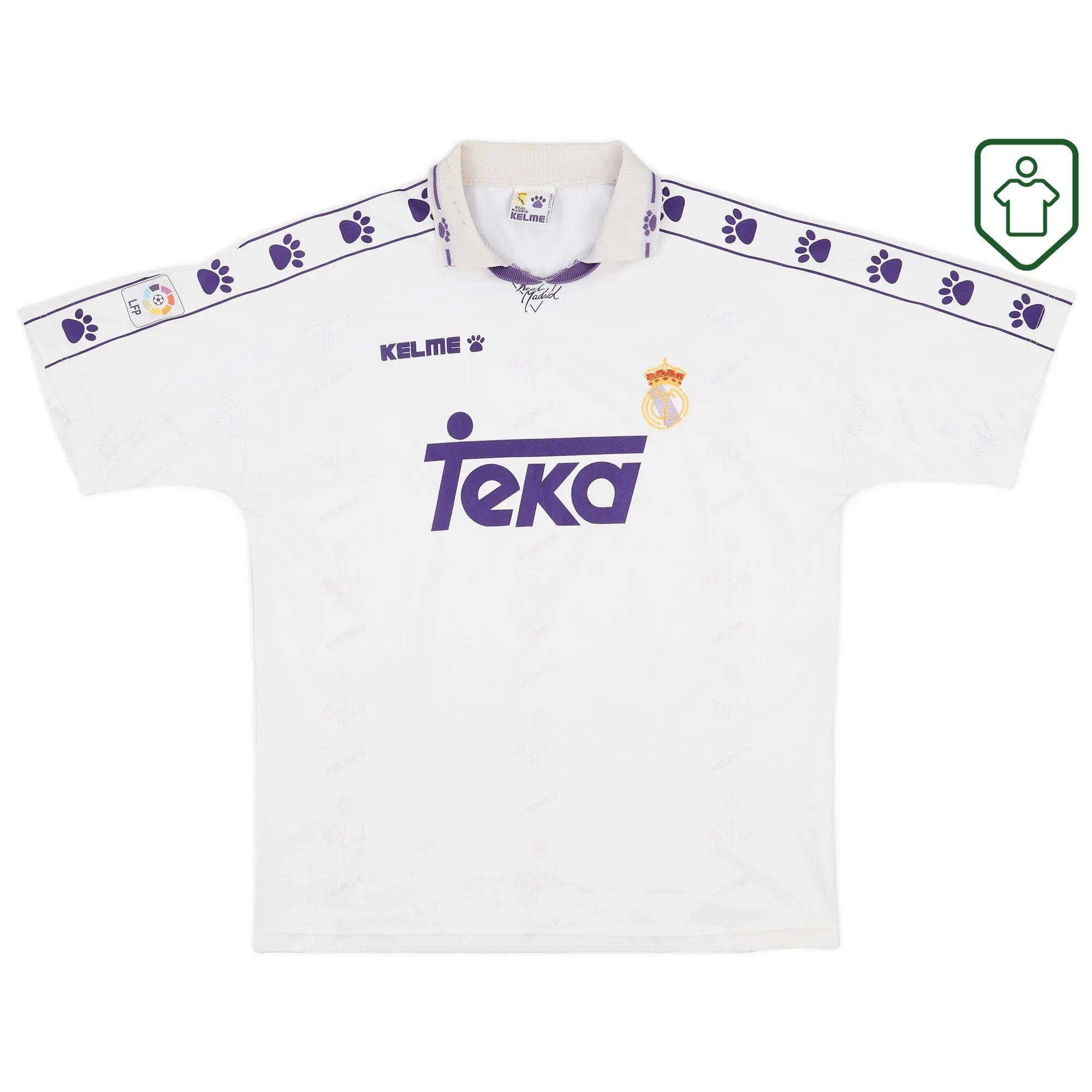 Real Madrid Kelme Home Shirt 1994-96 - Very Good - 6/10