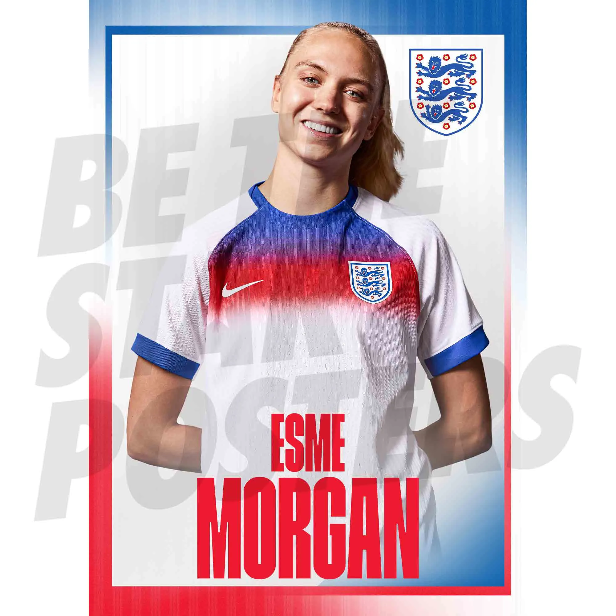 England Lionesses Esme Morgan 25/26 Home Headshot A3 Poster