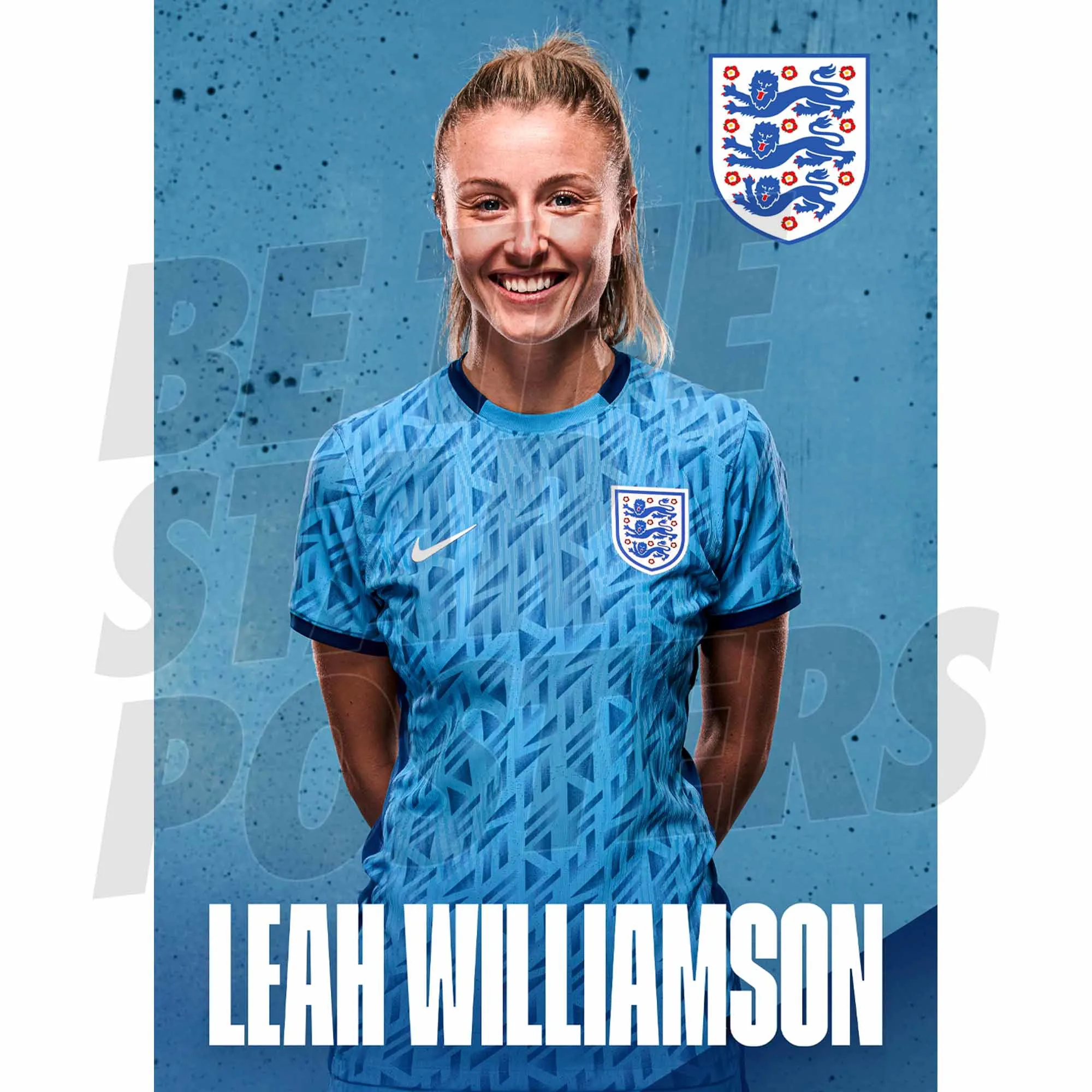 England Leah Williamson Headshot Away Poster A3