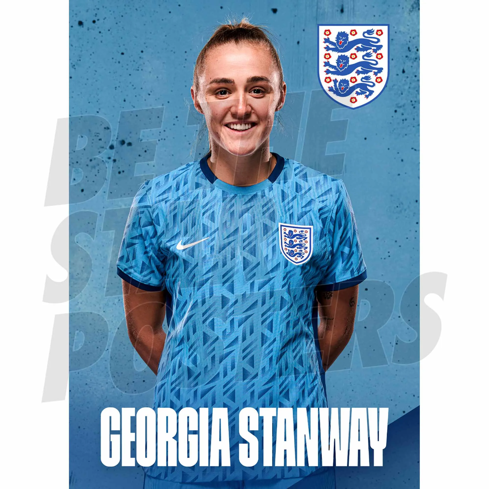 England Georgia Stanway Headshot Away Poster A3