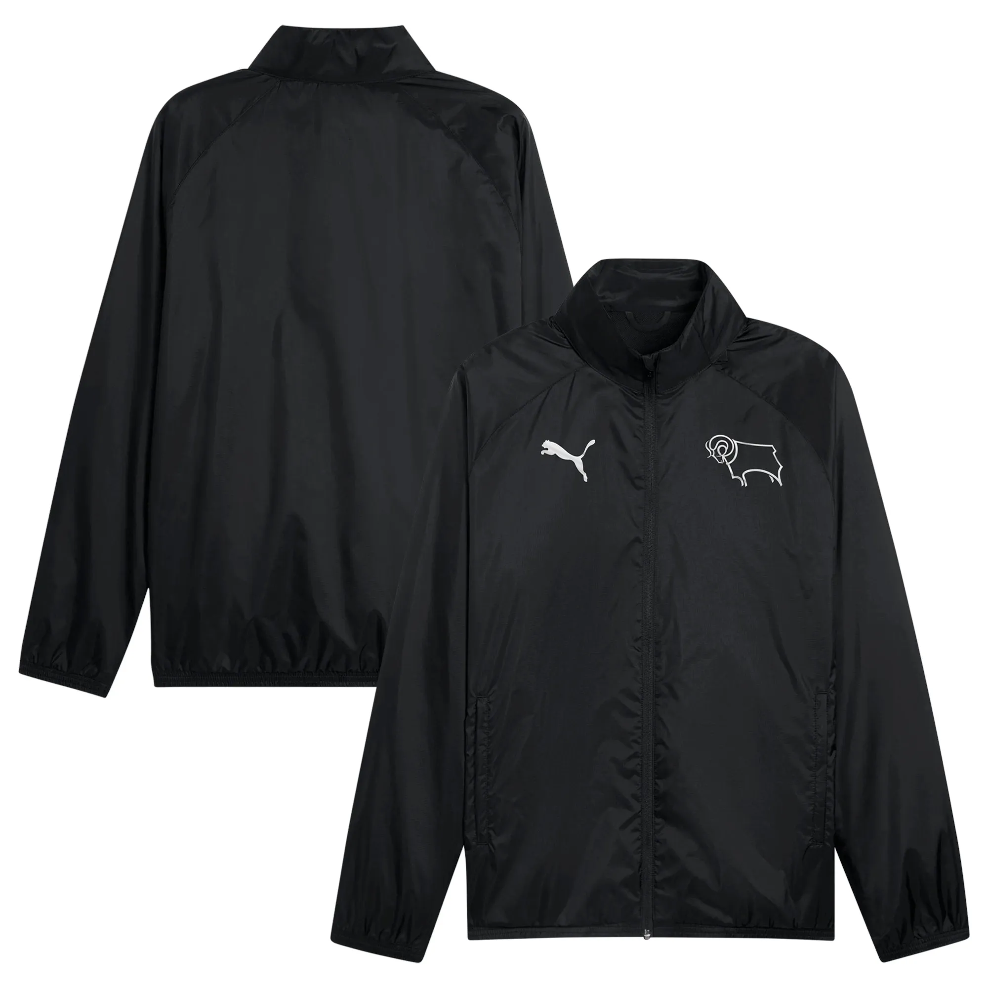 Derby County Puma Training All Weather Jacket - Black