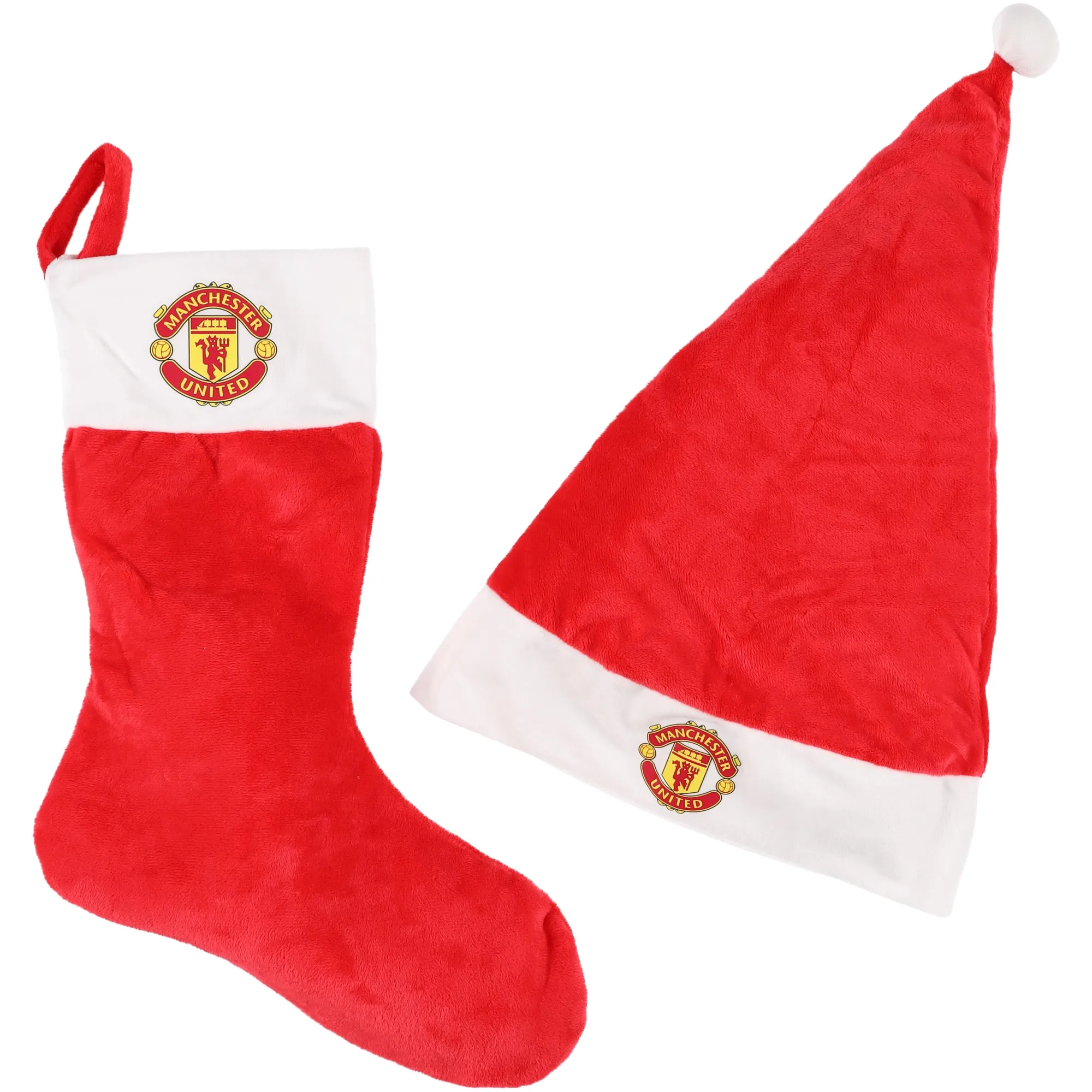 Manchester United Christmas Santa Hat & Stocking Set