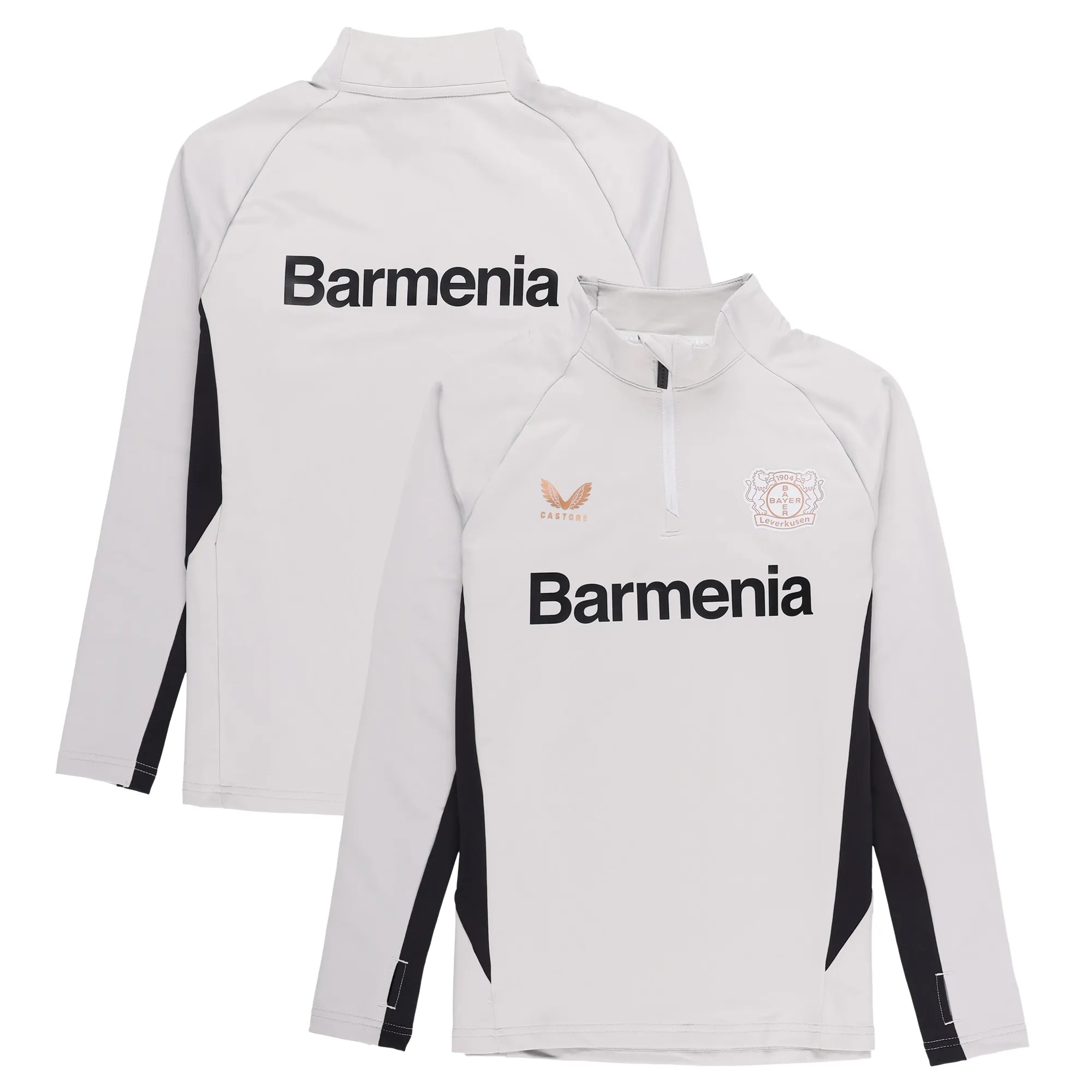 Bayer Leverkusen Castore Players Quarter Zip Midlayer - Grey - Kids