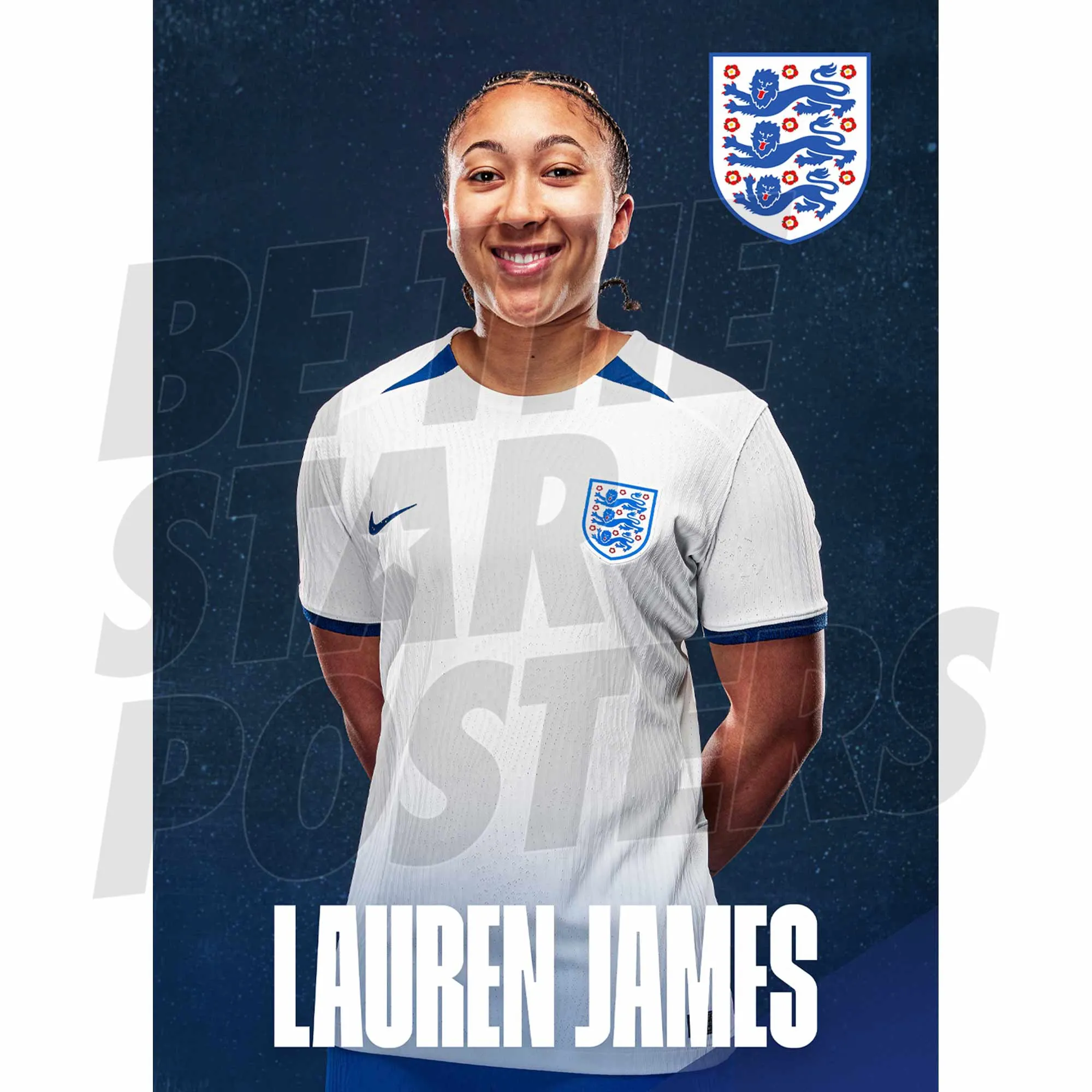 England Lauren James Headshot Home Poster A3