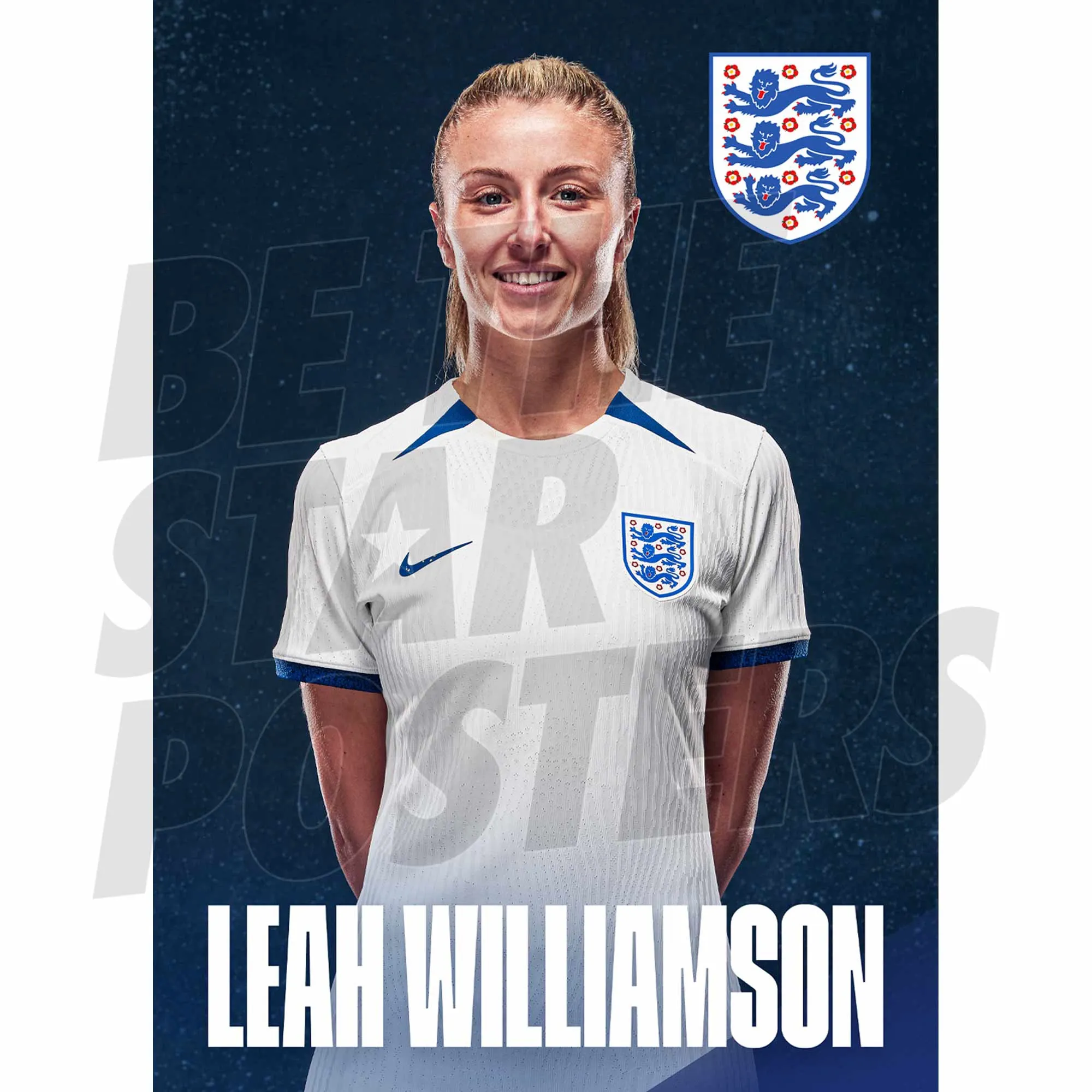 England Leah Williamson Headshot Home Poster A3