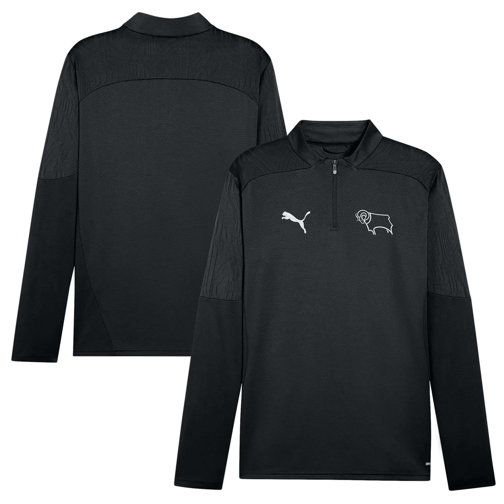 Derby County Puma Training 1/4 Zip Top - Black