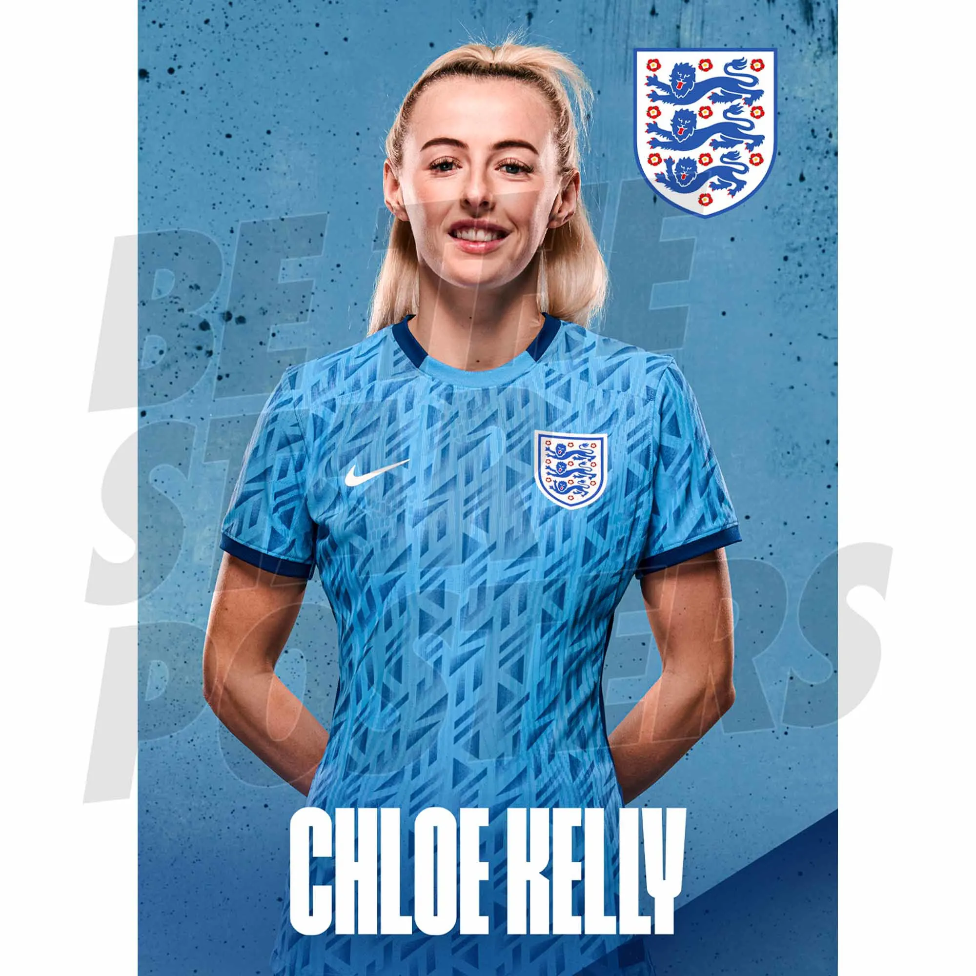 England Chloe Kelly Headshot Away Poster A3